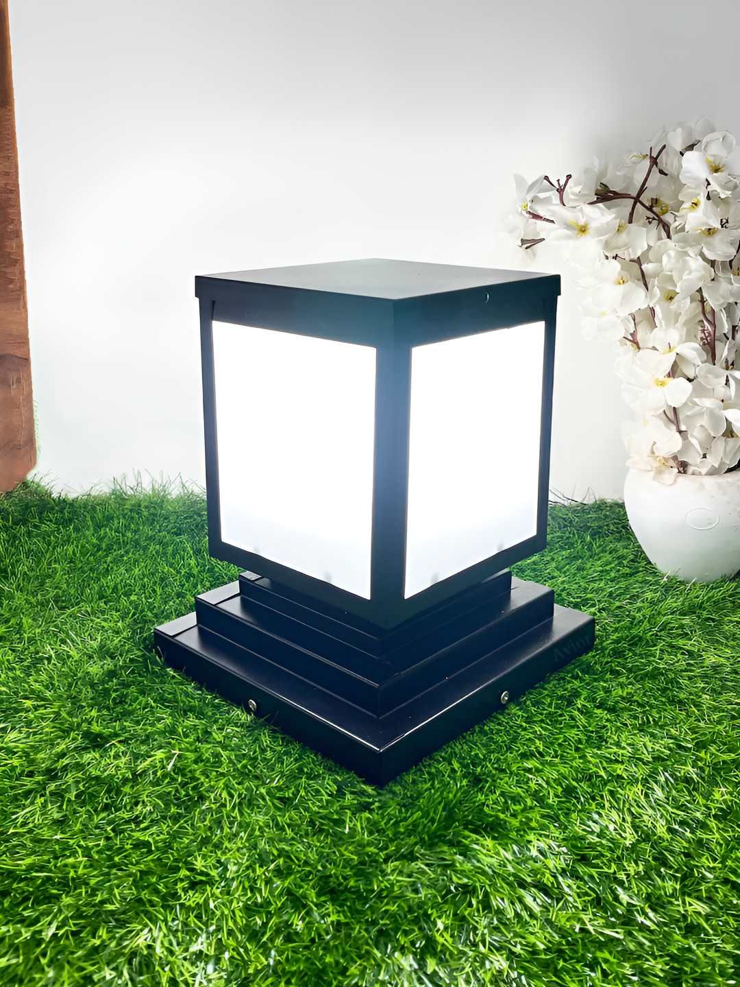 Lyse Decor Black & White Pillar Outdoor Lamp-picture-33