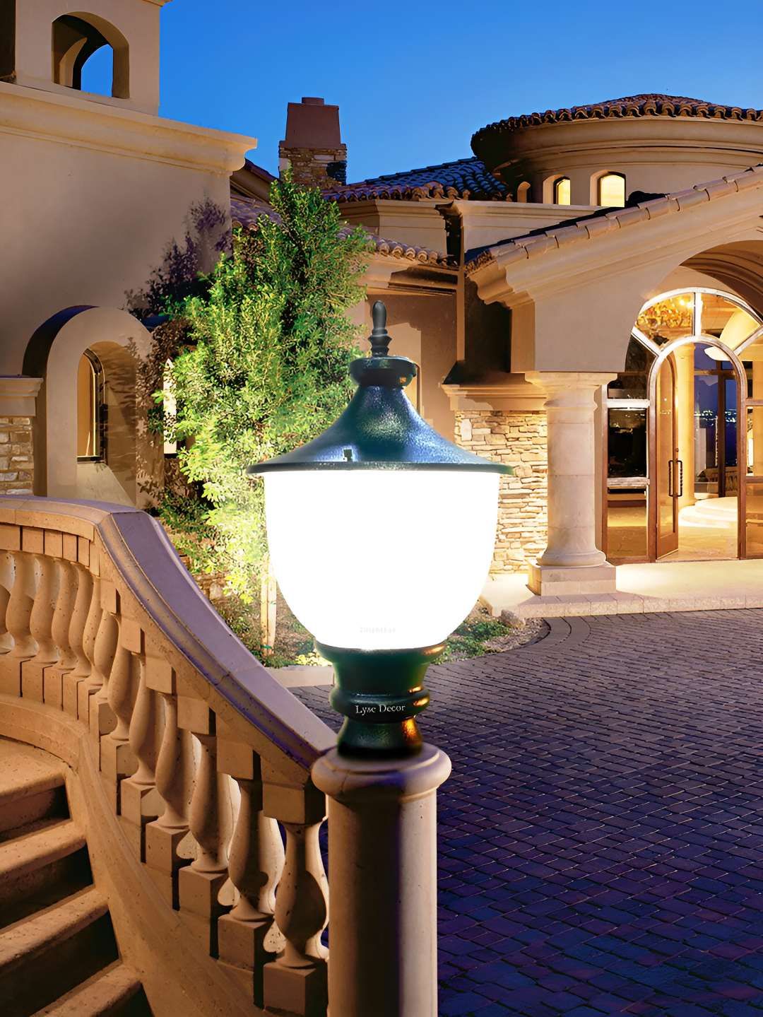 Lyse Decor Black & White Outdoor Pillar Lamp-picture-38