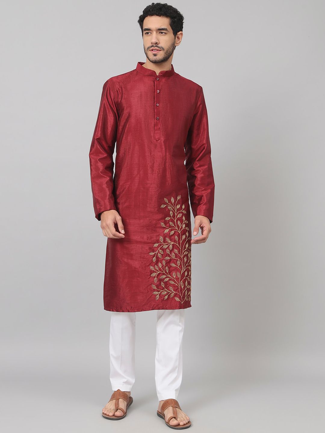 HILO DESIGN Floral Embroidered Straight Kurta-picture-19
