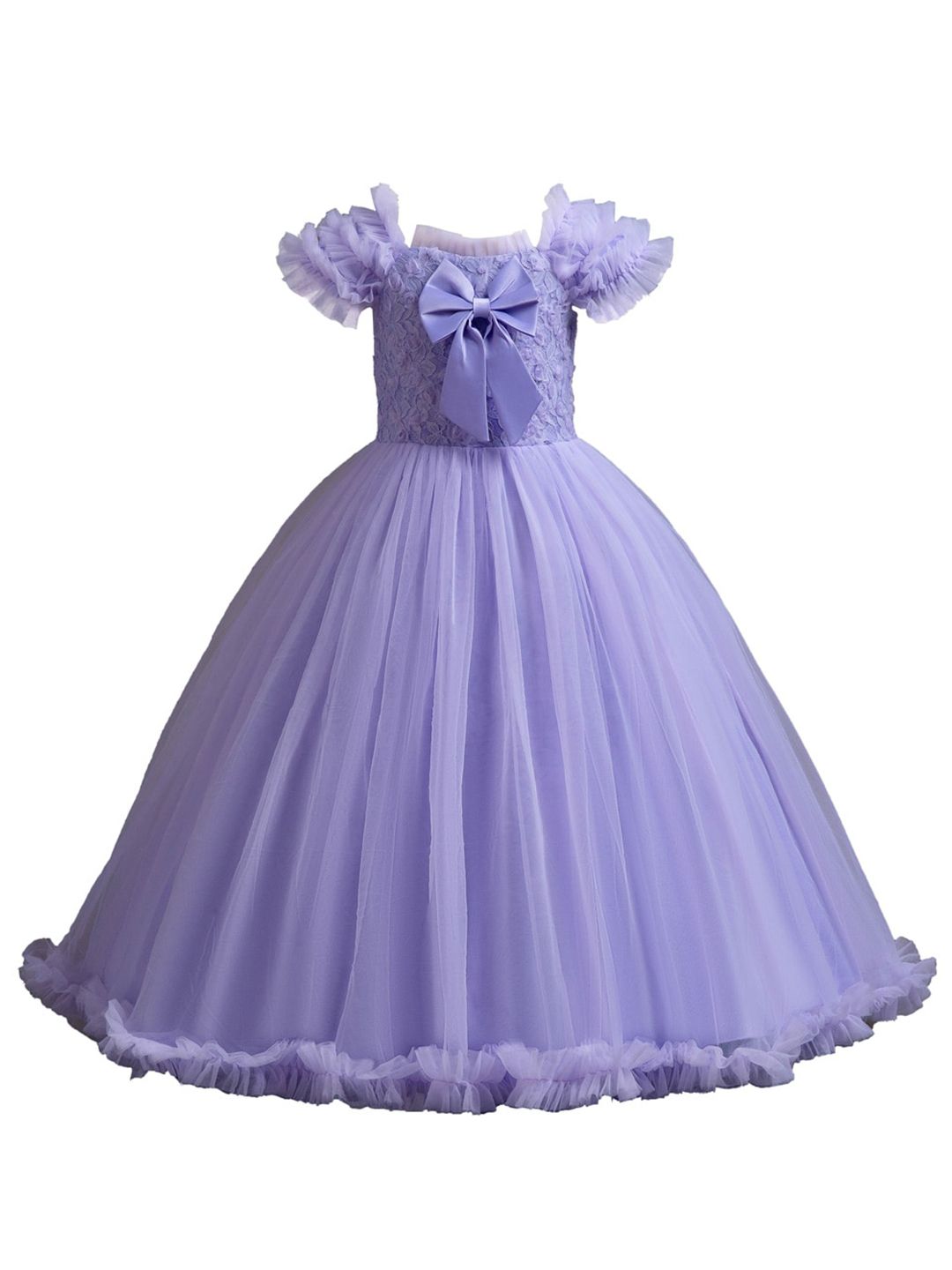 StyleCast Purple Girls Ruffled Fit and Flare Dress-picture-14