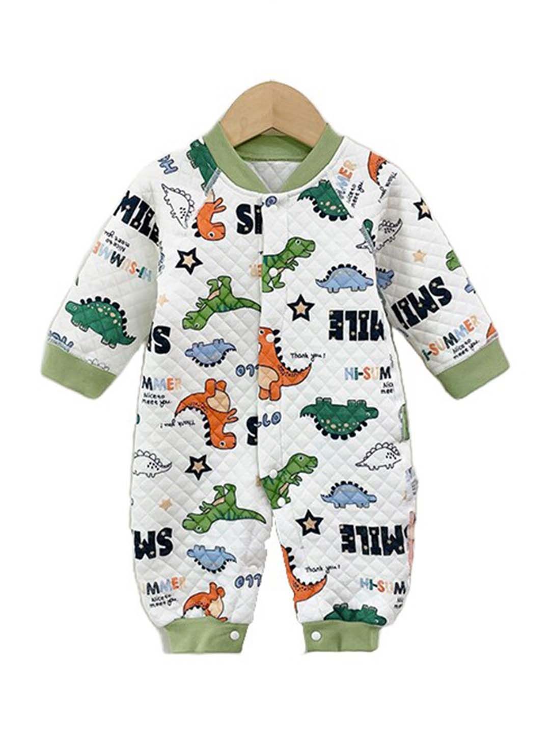 StyleCast Infants Boys Blue & White Conversational Printed Rompers-picture-14