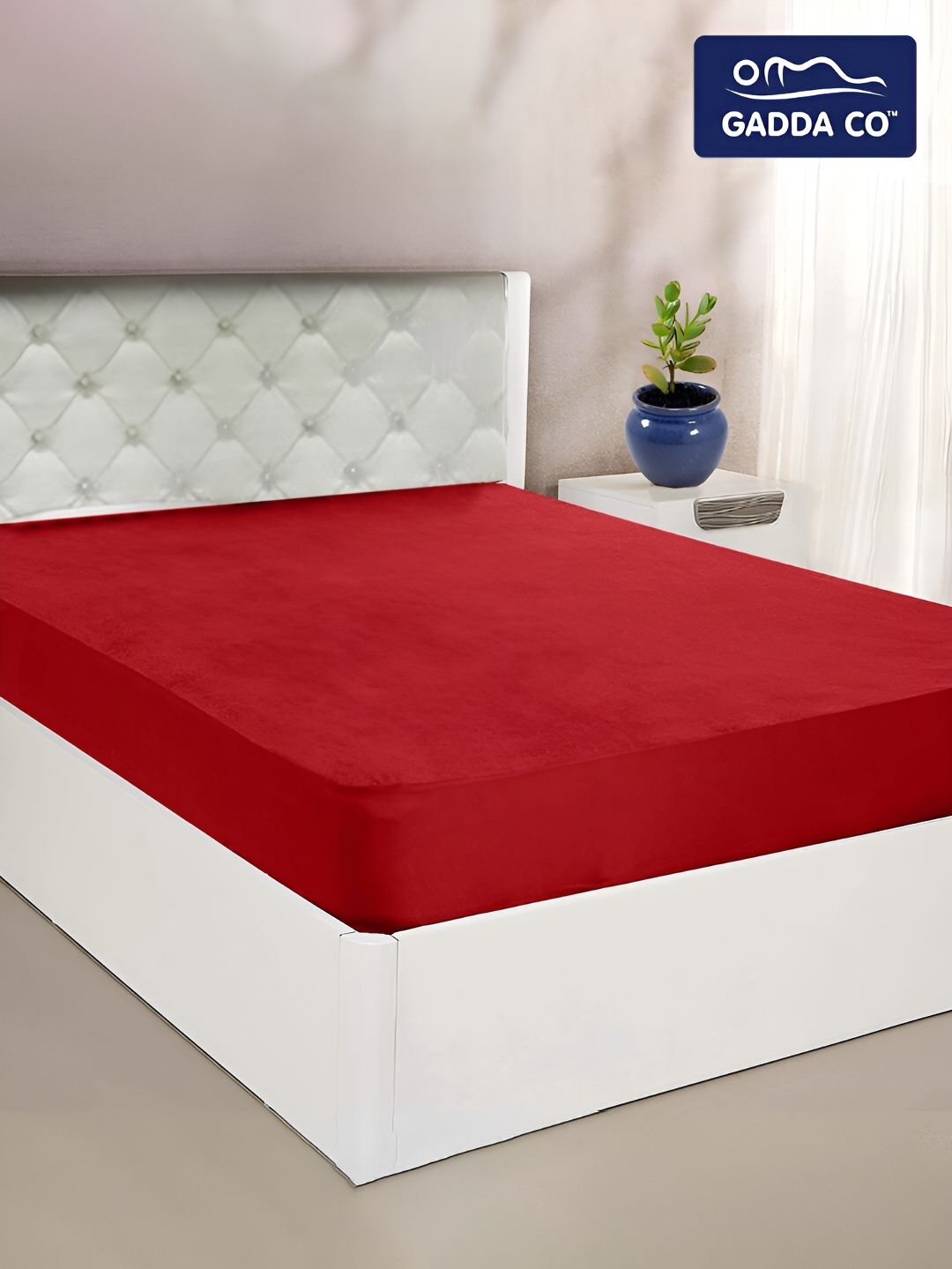 GADDA CO Maroon Terry Breathable Mattress Protector-picture-41