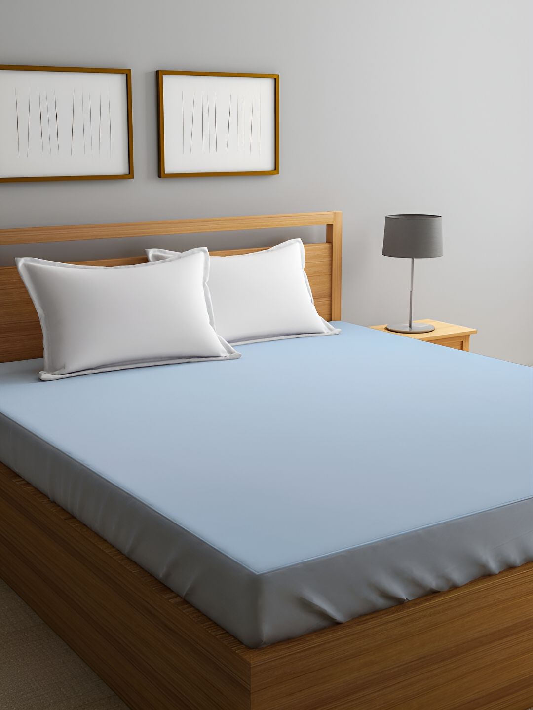 GADDA CO Blue Terry Cotton Fitted Twin Size Water Resistant Mattress Protector-picture-17