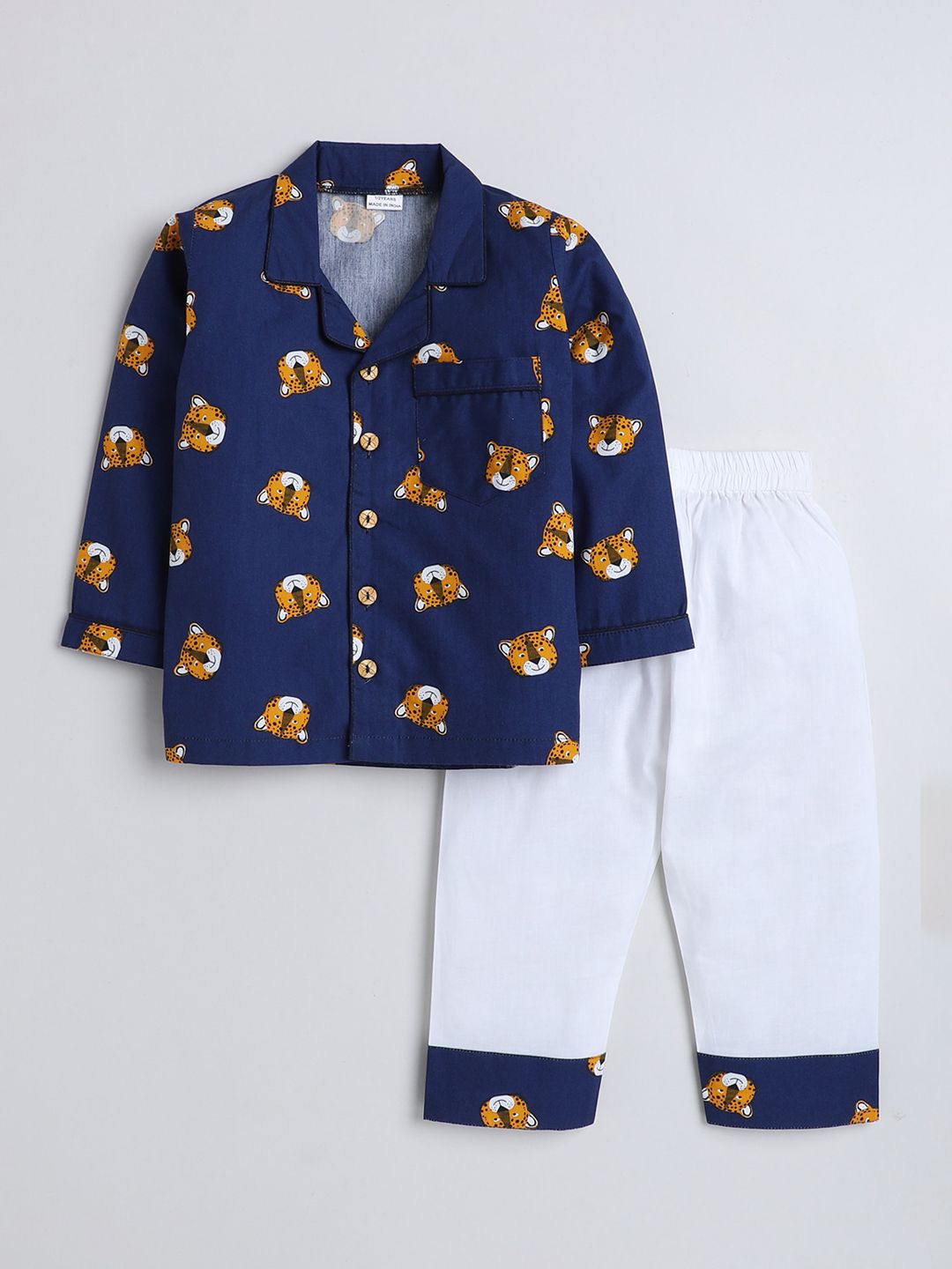 BAESD Boys Graphic Printed Lapel Collar Pure Cotton Night suit-picture-54