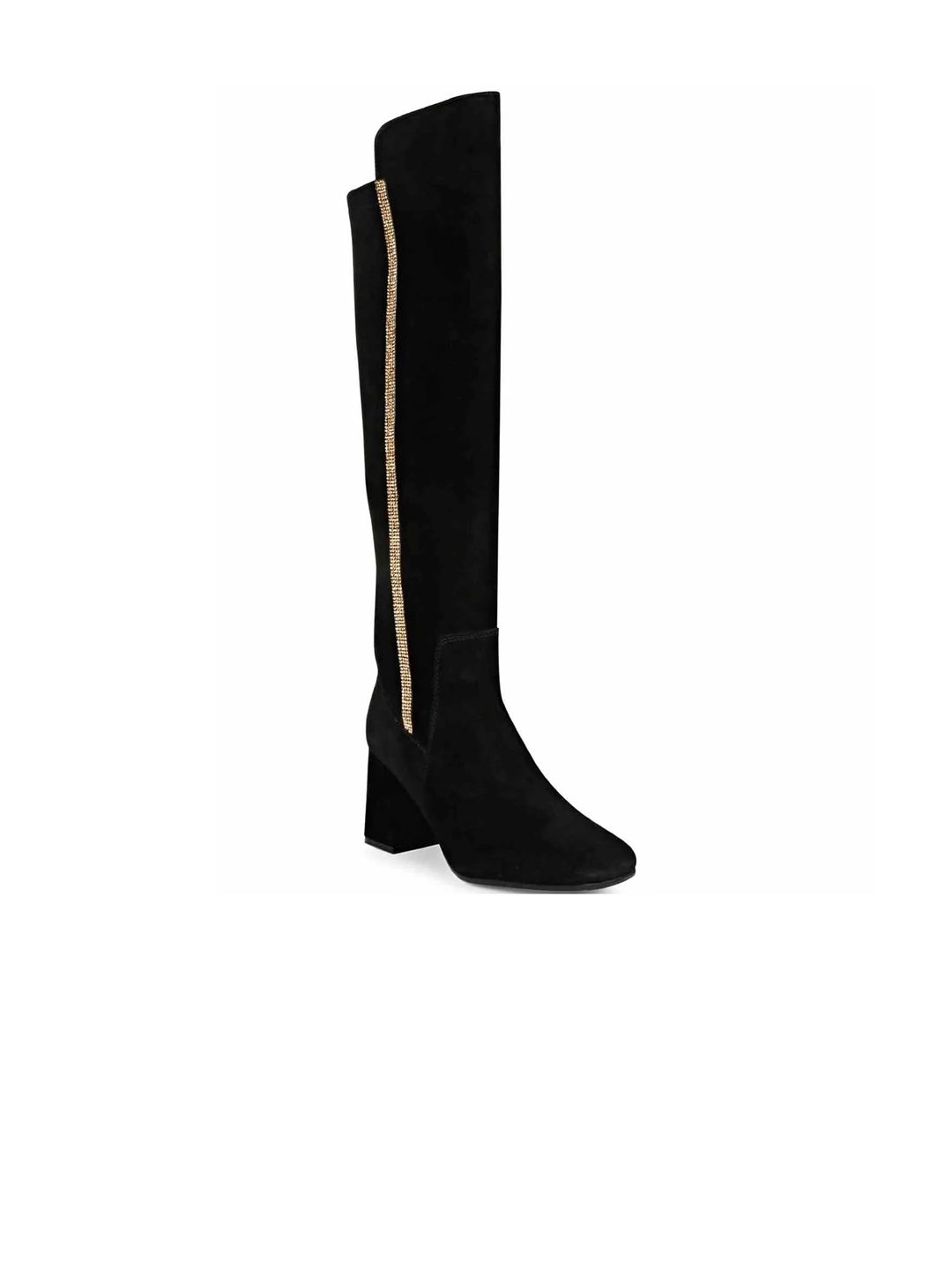 Saint G Women Embellished Block Heeled Genuine Leather High-Top Chunky Boots-image-10