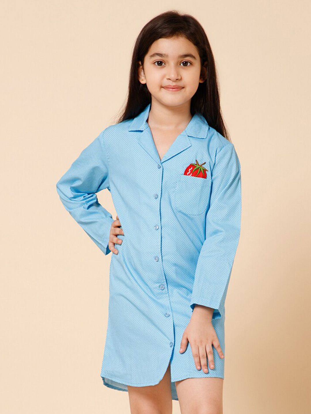 PICCOLO Girls Polka Dot Printed Pure Cotton Shirt Nightdress-image-3