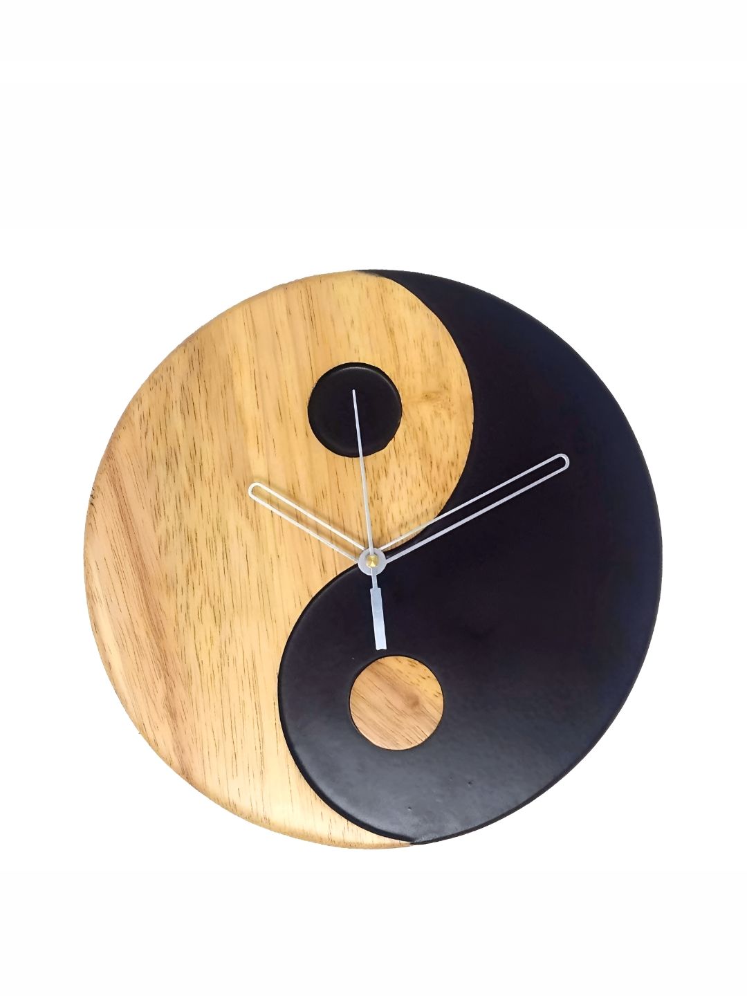 Crimson Knot Brown & Black Colourblocked Round Contemporary Wall Clock-image-45