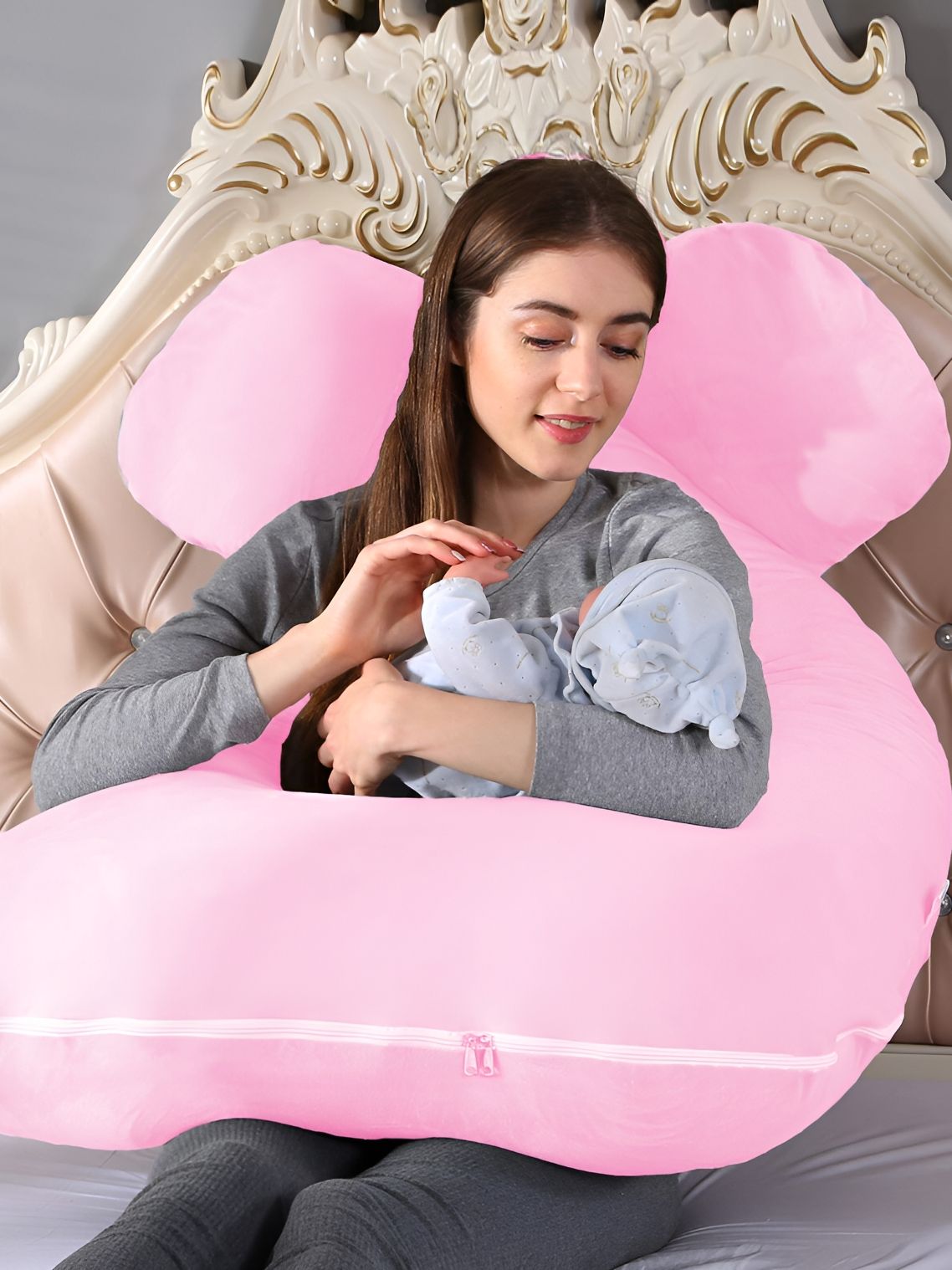 DADDY COOL Pink Fibre Filled Cotton Ultra Soft Maternity Pillow-picture-19