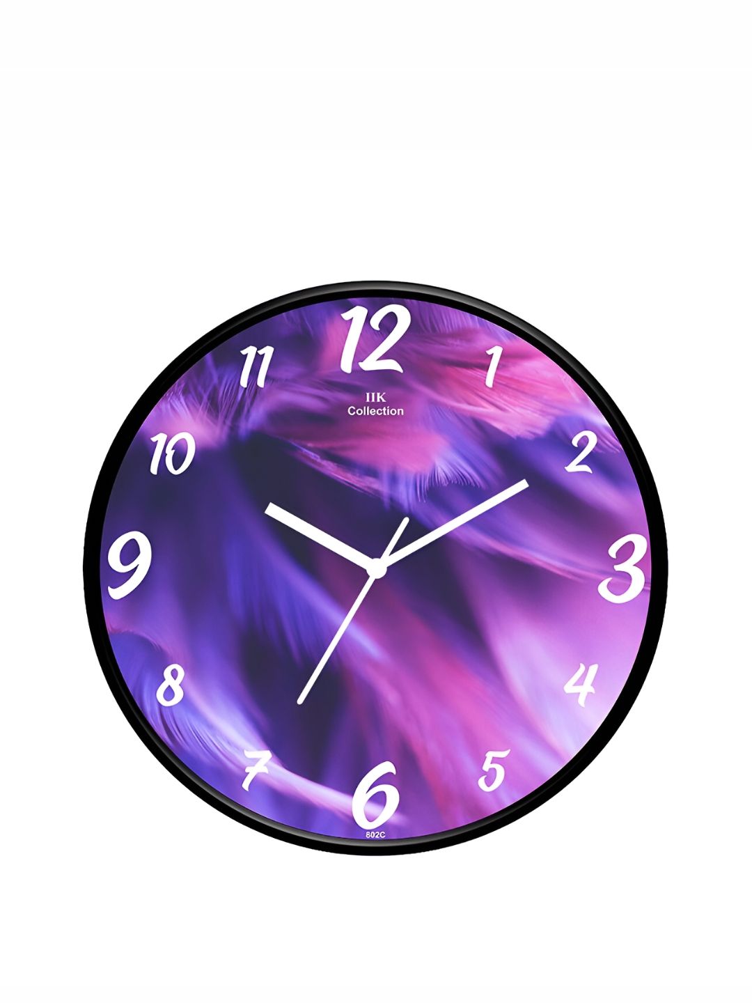 IIK COLLECTION Black & Purple Printed Round Contemporary Wall Clock-picture-40