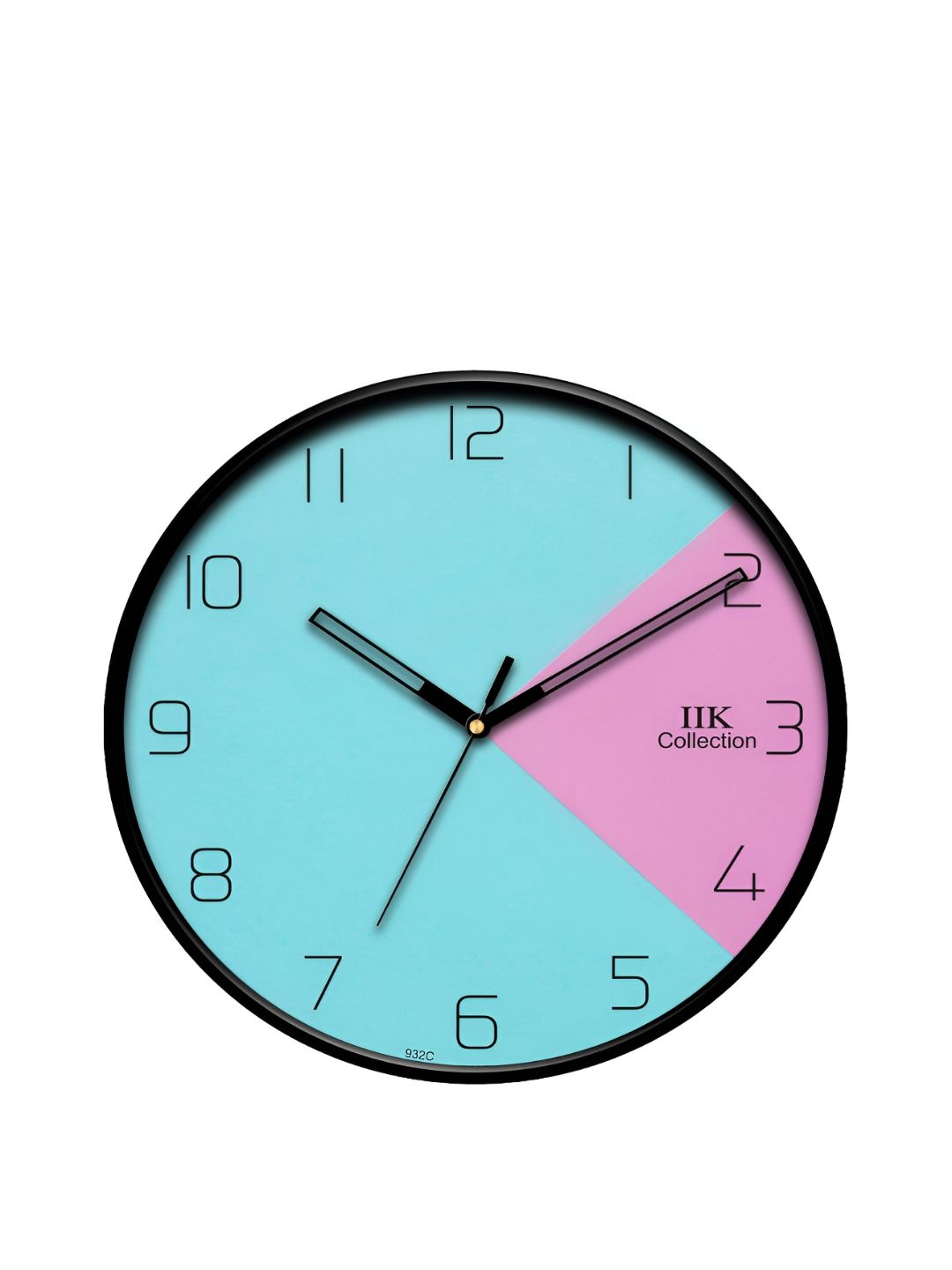 IIK COLLECTION Black & Blue Printed Round Contemporary Wall Clock-picture-41