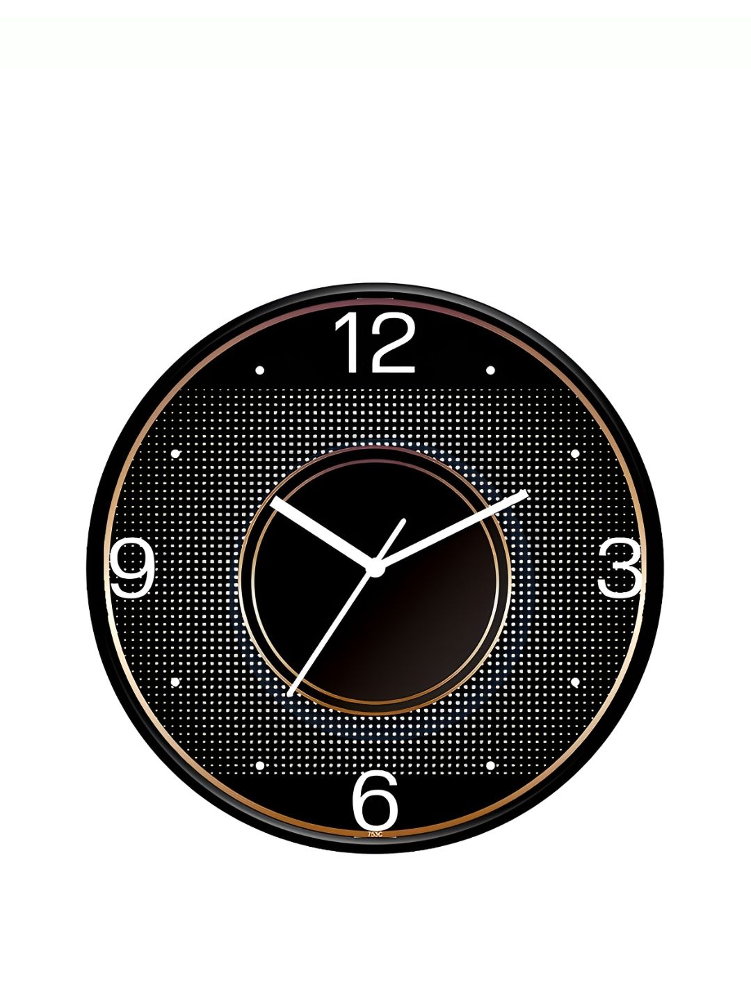 IIK COLLECTION Black Printed Round Contemporary Wall Clock-image-39