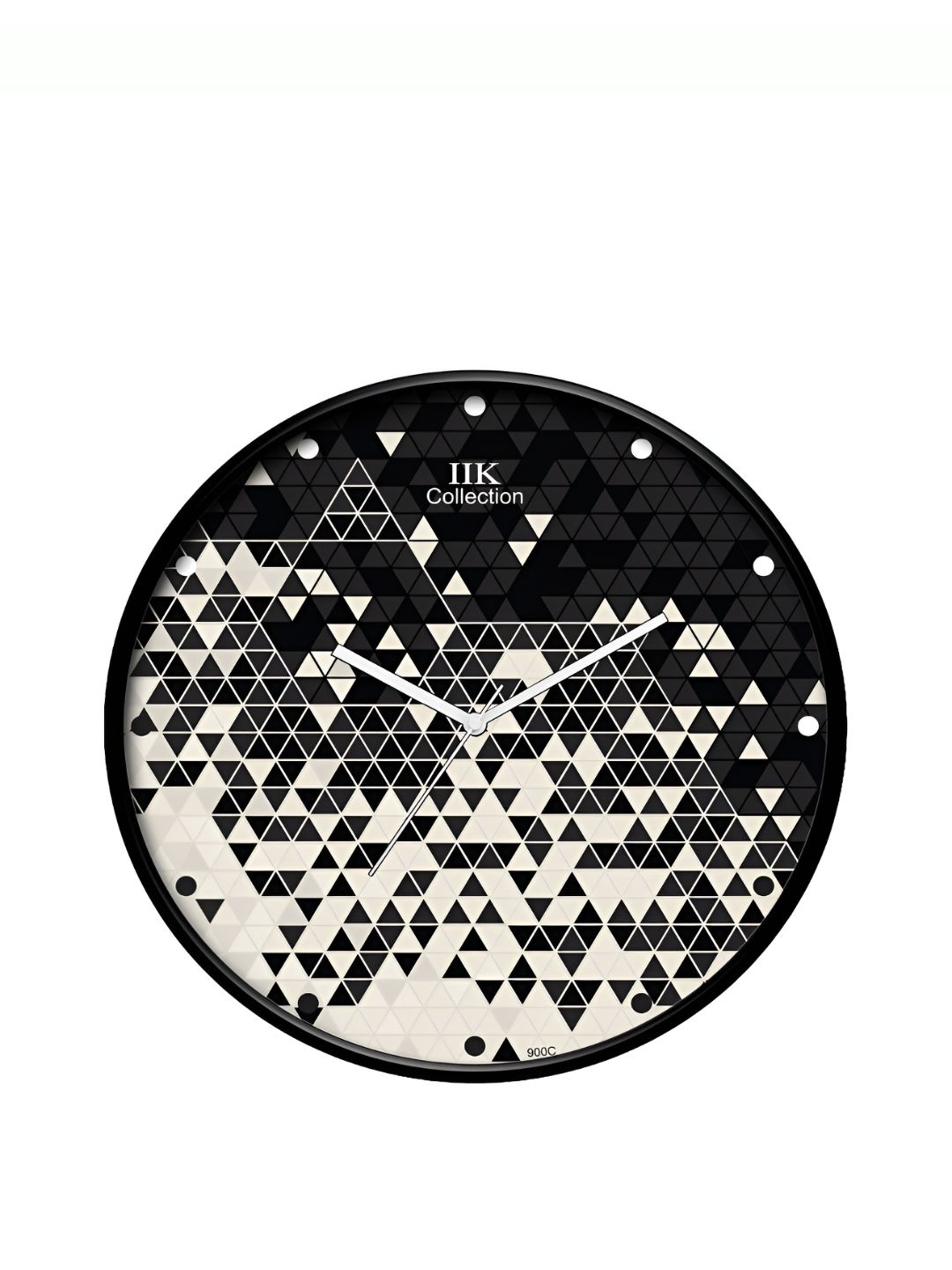 IIK COLLECTION Black Printed Round Contemporary Wall Clock-image-33