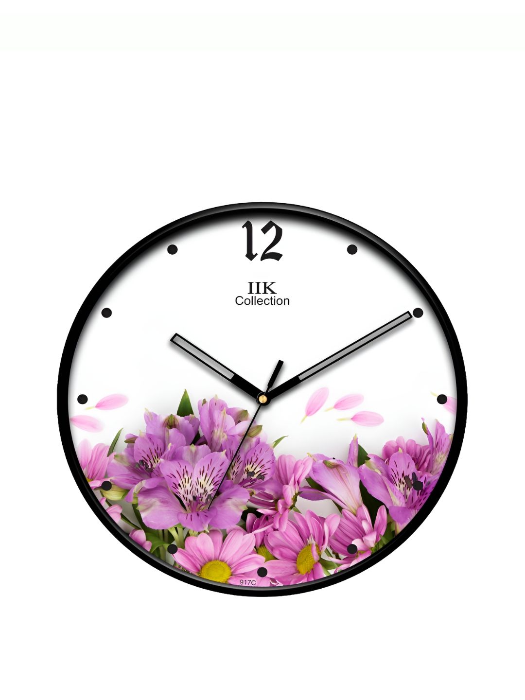 IIK COLLECTION Black and White Printed Round Contemporary Analogue Wall Clock-picture-12