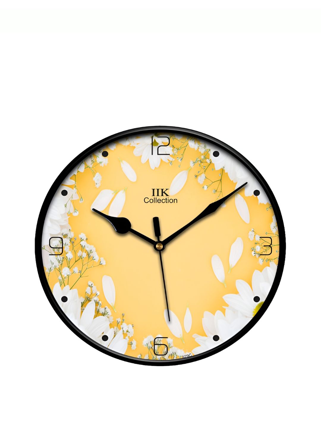 IIK COLLECTION Black and Yellow Printed Round Contemporary Analogue Wall Clock-picture-13