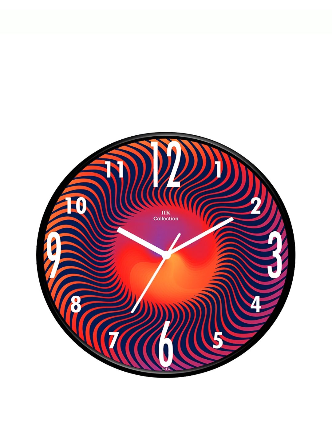 IIK COLLECTION Black & Orange Printed Round Contemporary Wall Clock-image-39