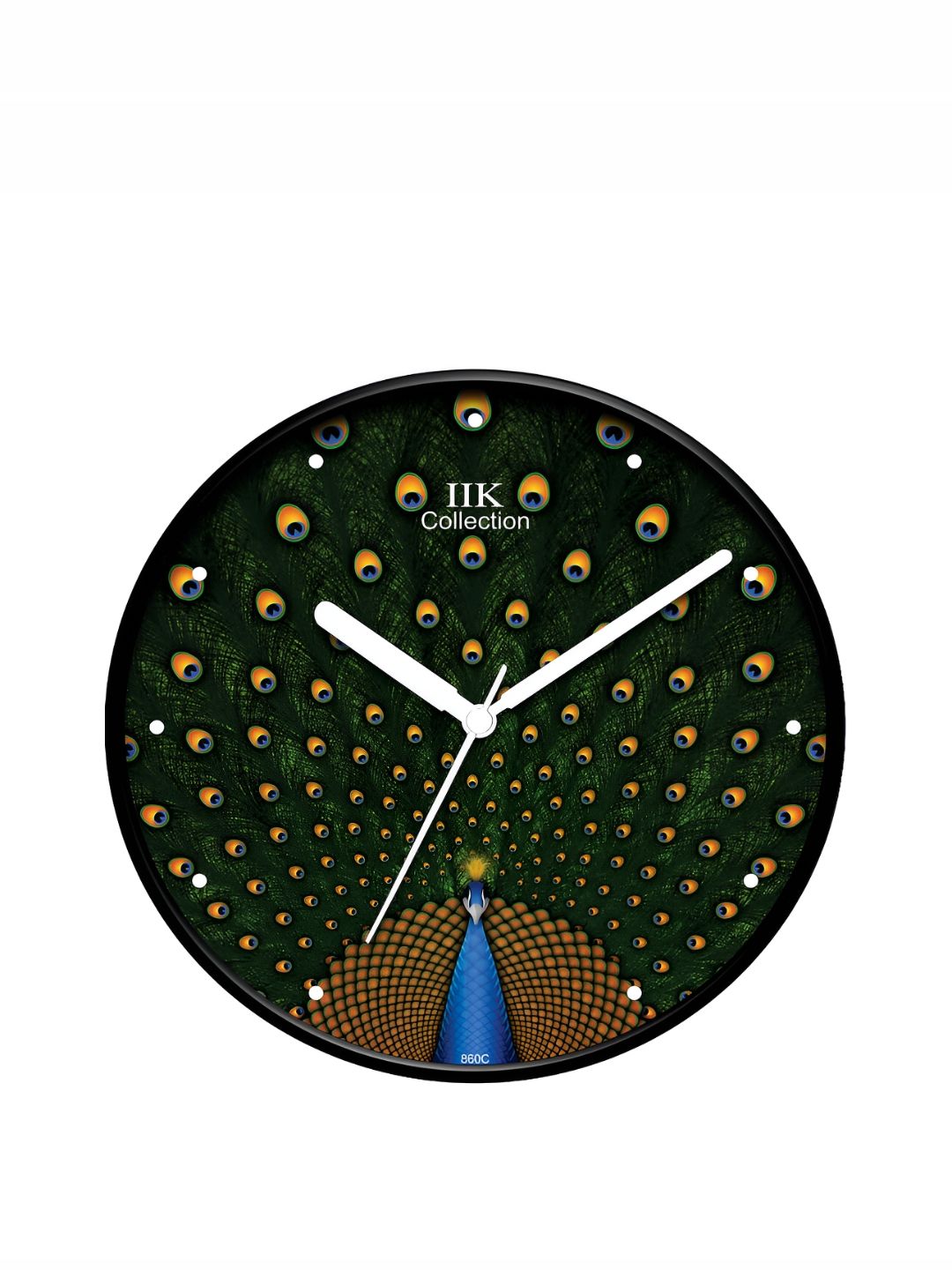 IIK COLLECTION Black & Green Printed Round Contemporary Wall Clock-image-14