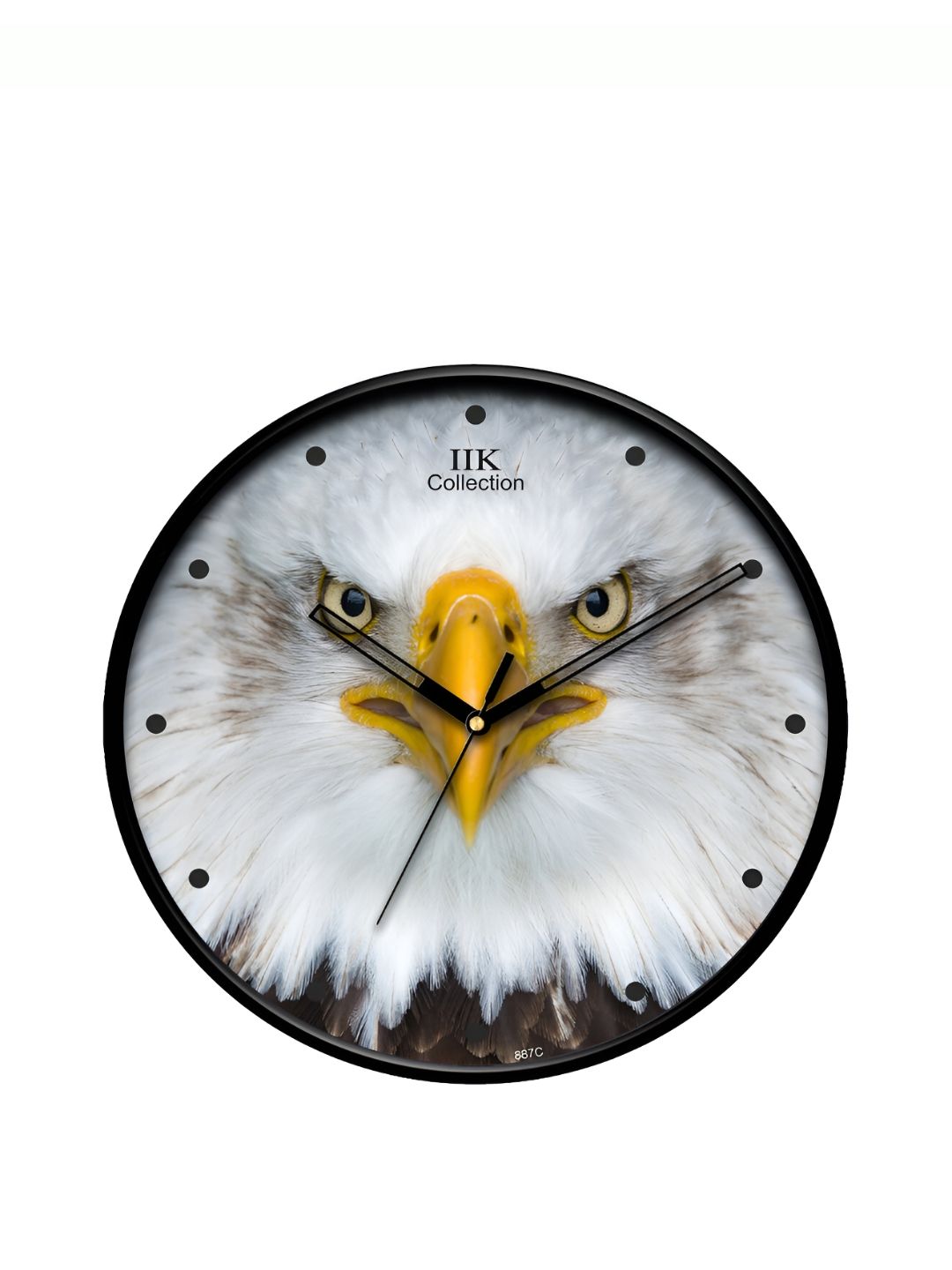 IIK COLLECTION Black & White Printed Round Contemporary Wall Clock-picture-56