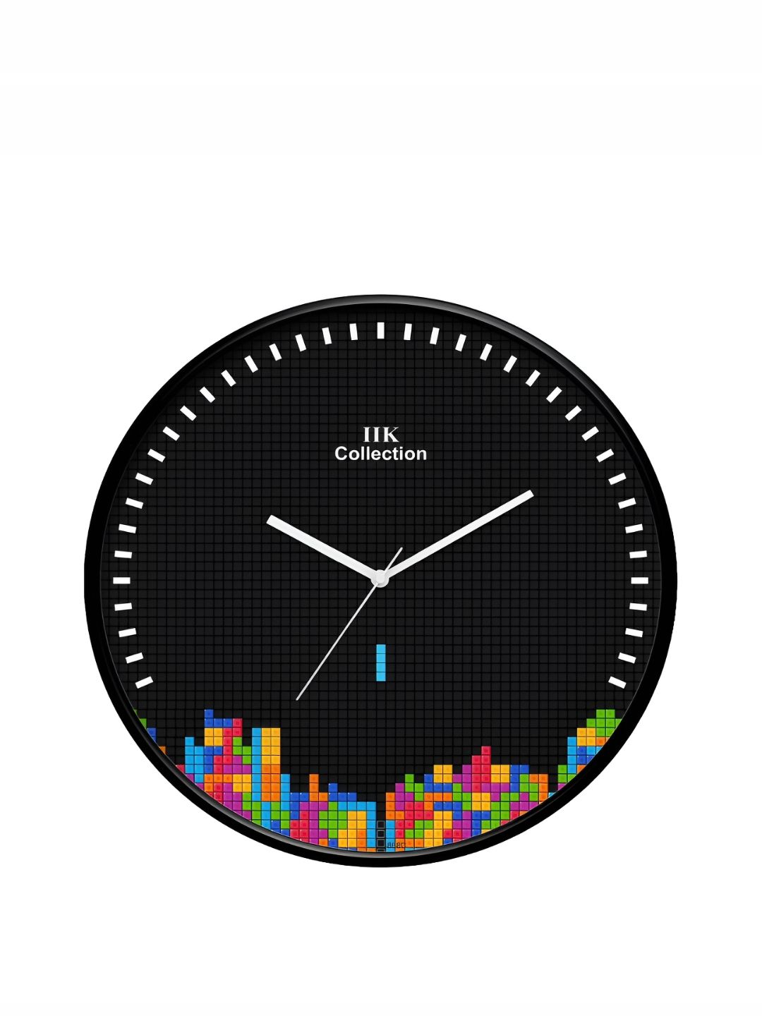 IIK COLLECTION Black Printed Round Contemporary Wall Clock-image-38