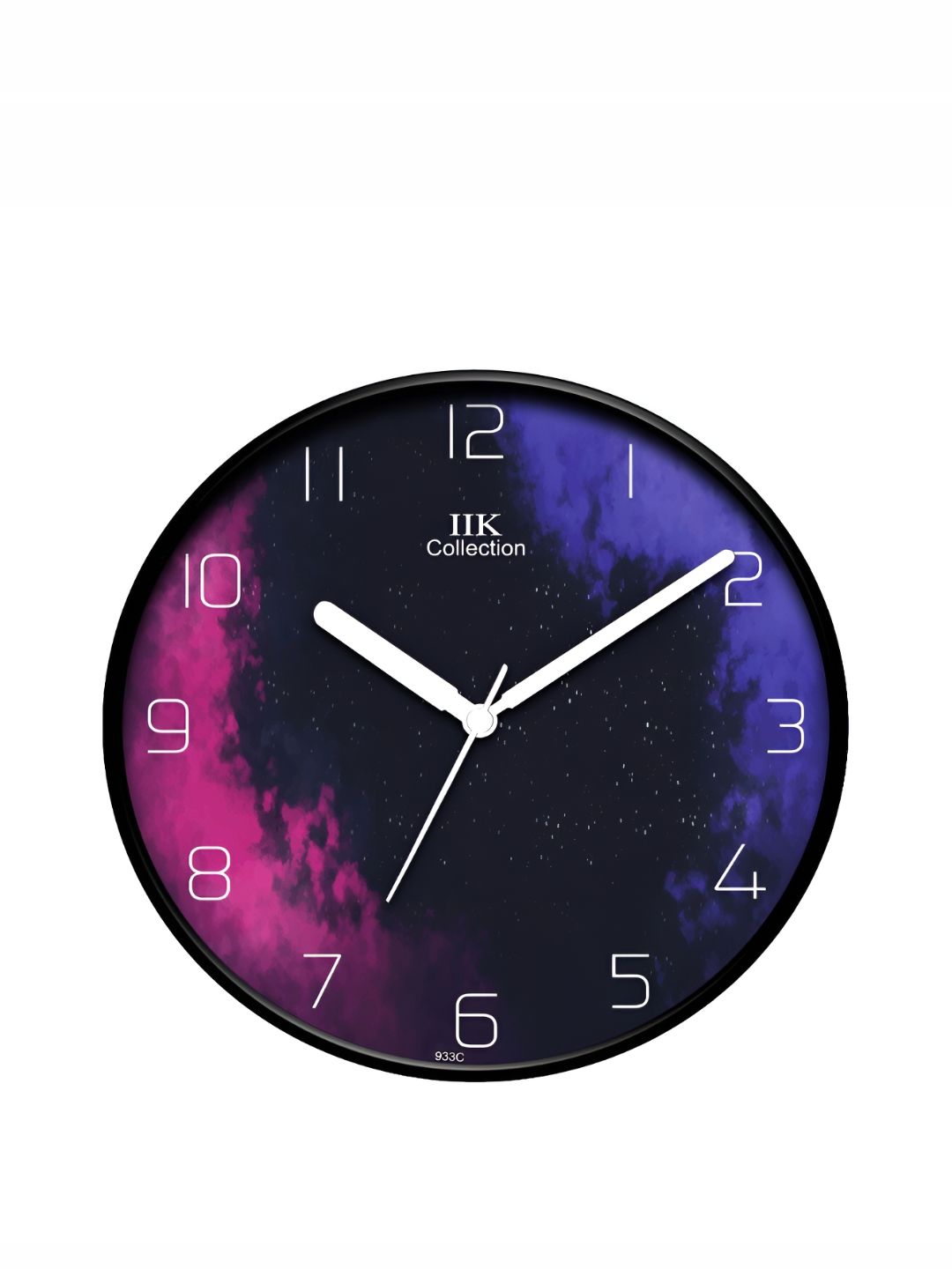 IIK COLLECTION Black & Blue Printed Round Contemporary Wall Clock-picture-36