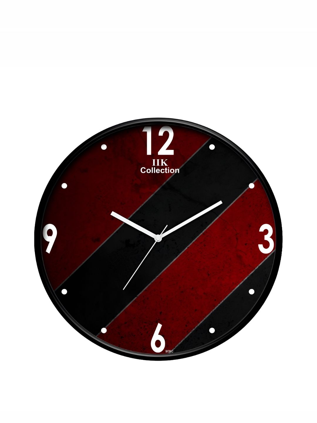 IIK COLLECTION Black & Maroon Printed Round Contemporary Wall Clock-image-12