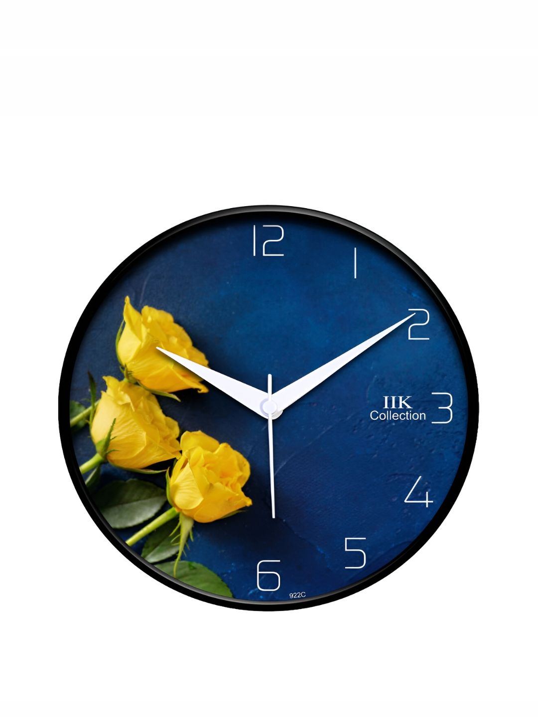 IIK COLLECTION Black & Blue Printed Round Contemporary Wall Clock-image-34
