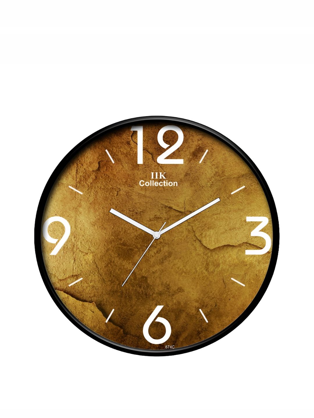 IIK COLLECTION Black & Brown Printed Round Contemporary Wall Clock-image-46