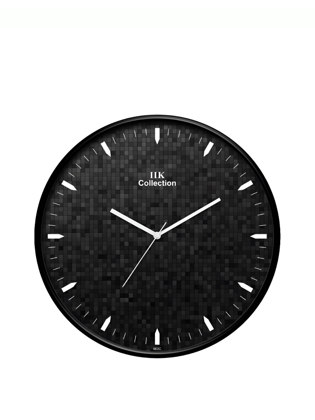 IIK COLLECTION Black Printed Round Contemporary Wall Clock-image-7