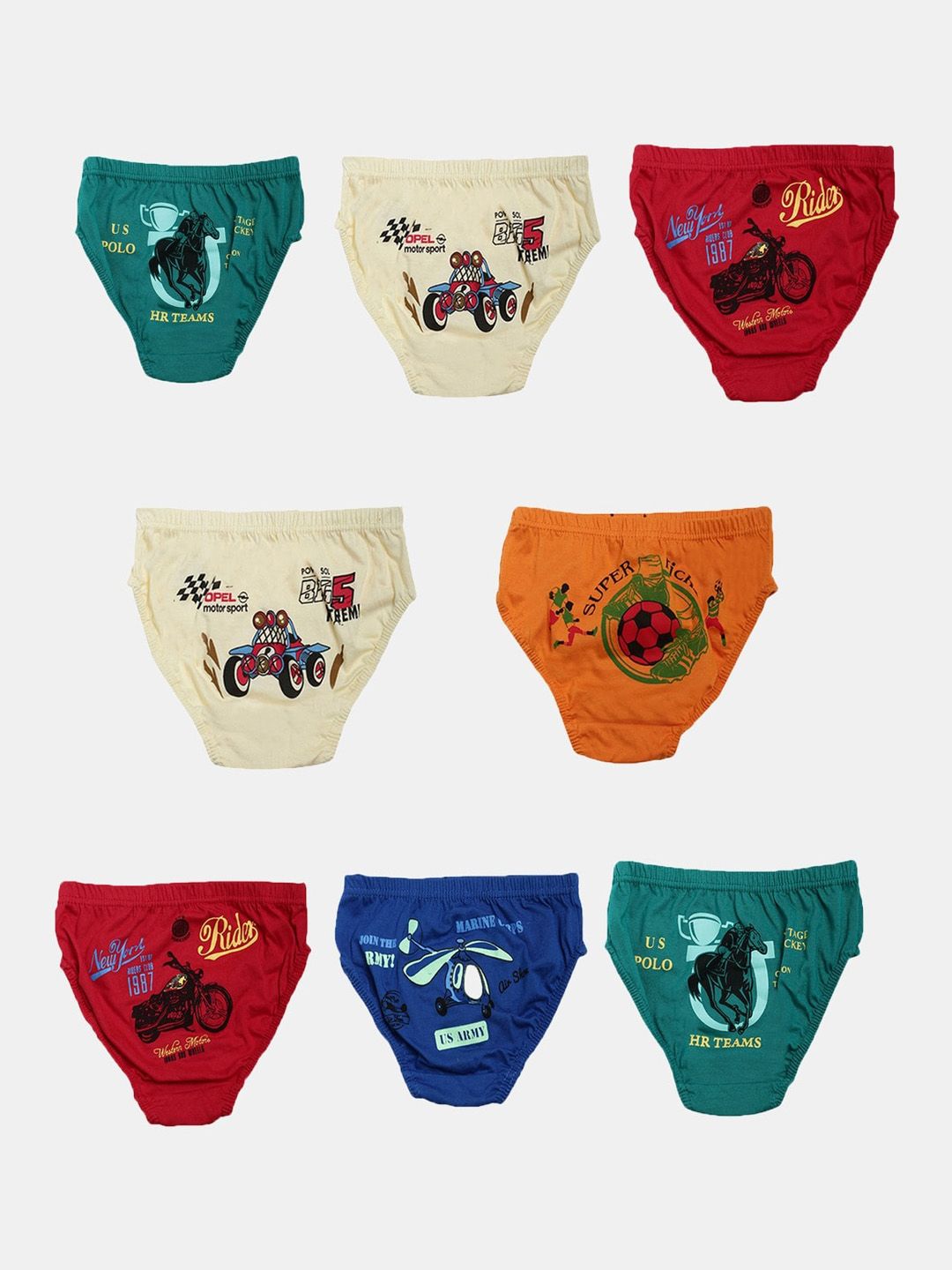 Dollar Kids Care Boys Pack Of 8 Printed Anti Bacterial Basic Briefs MKKB-001-PO8-ASST-picture-14