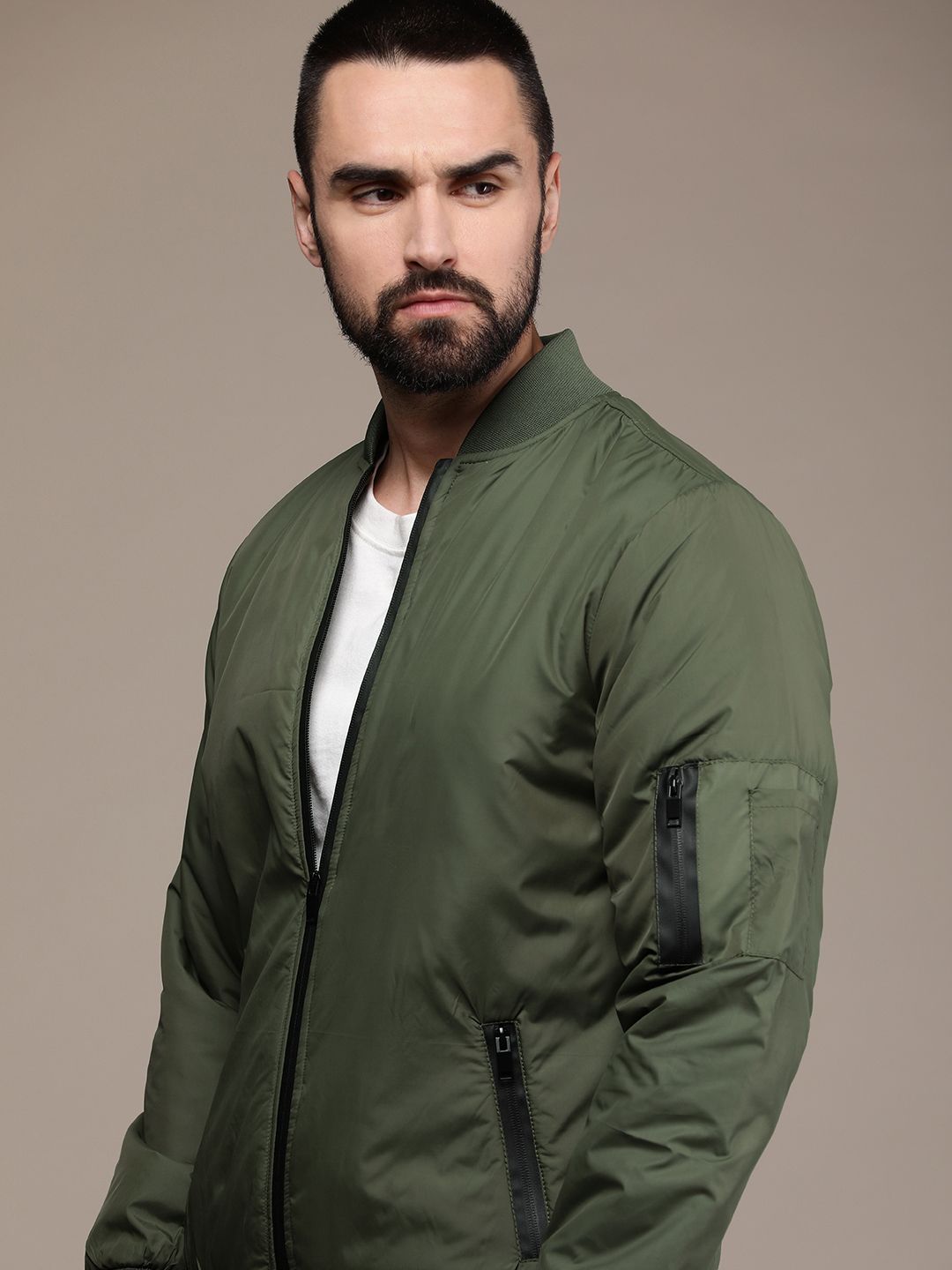 Roadster Men Solid Bomber Jacket