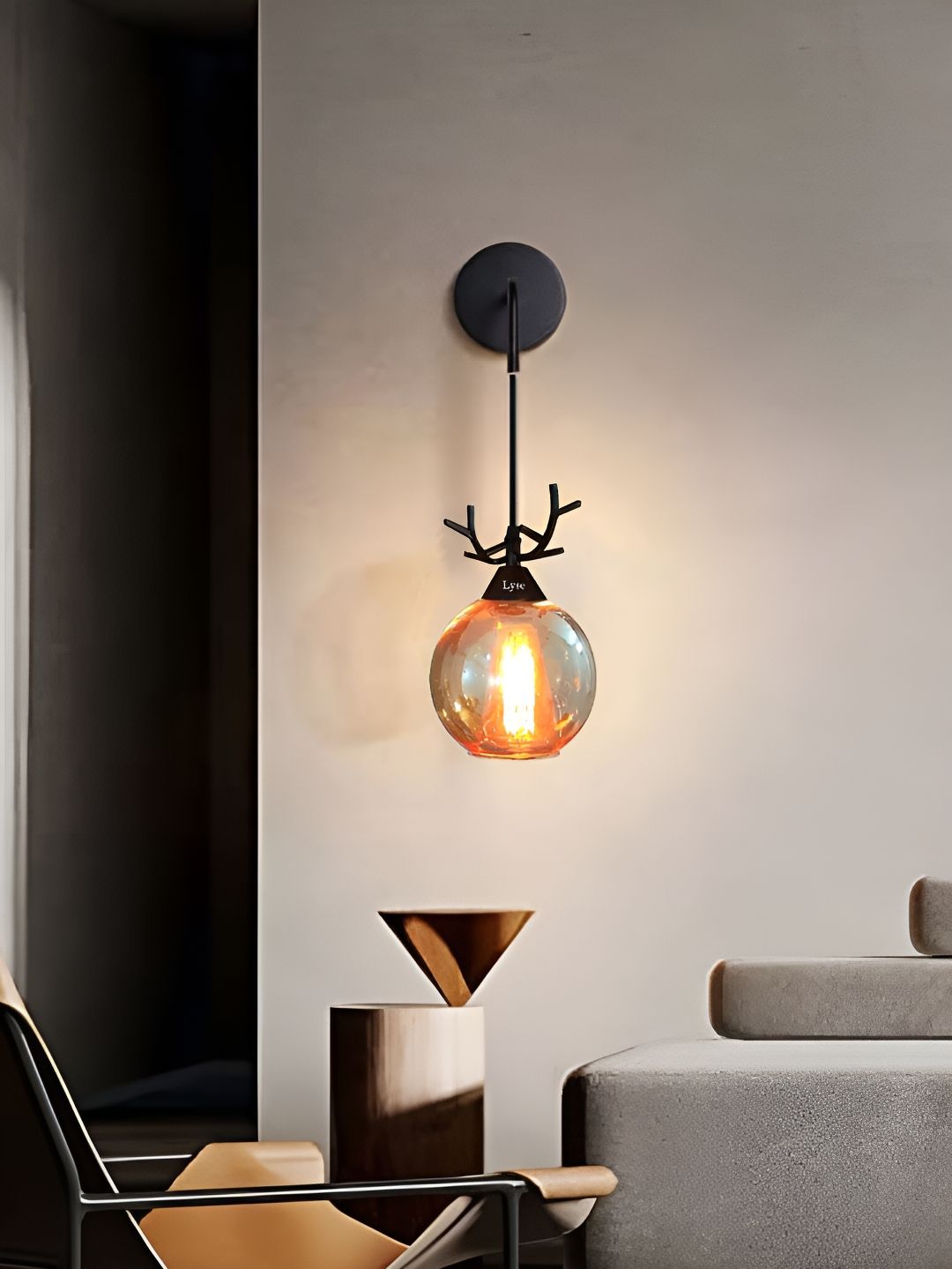 Lyse Decor Gold Toned Glass Spherical Wall Lamp-picture-33