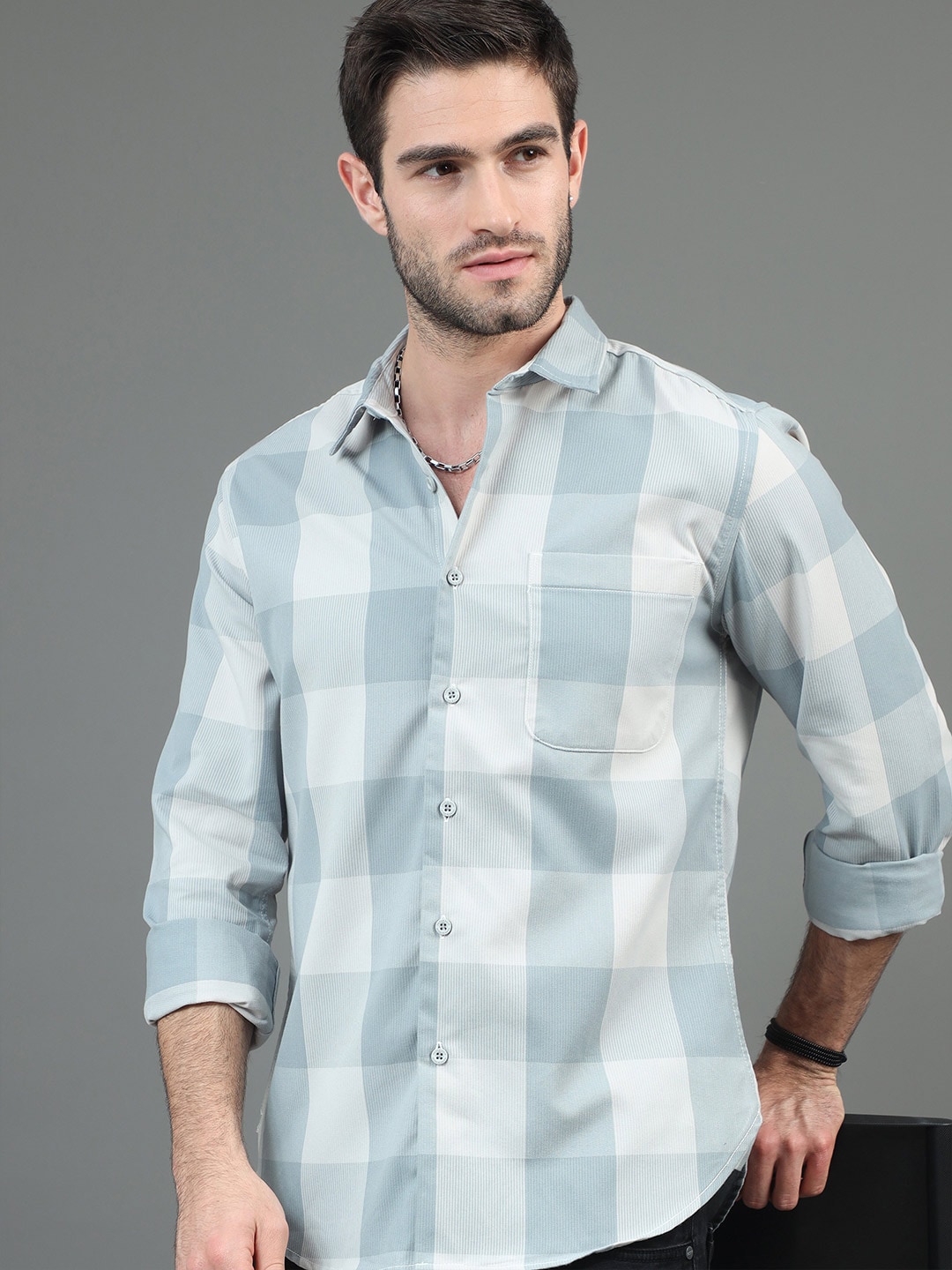 HERE&NOW Checked Slim Fit Casual Shirt