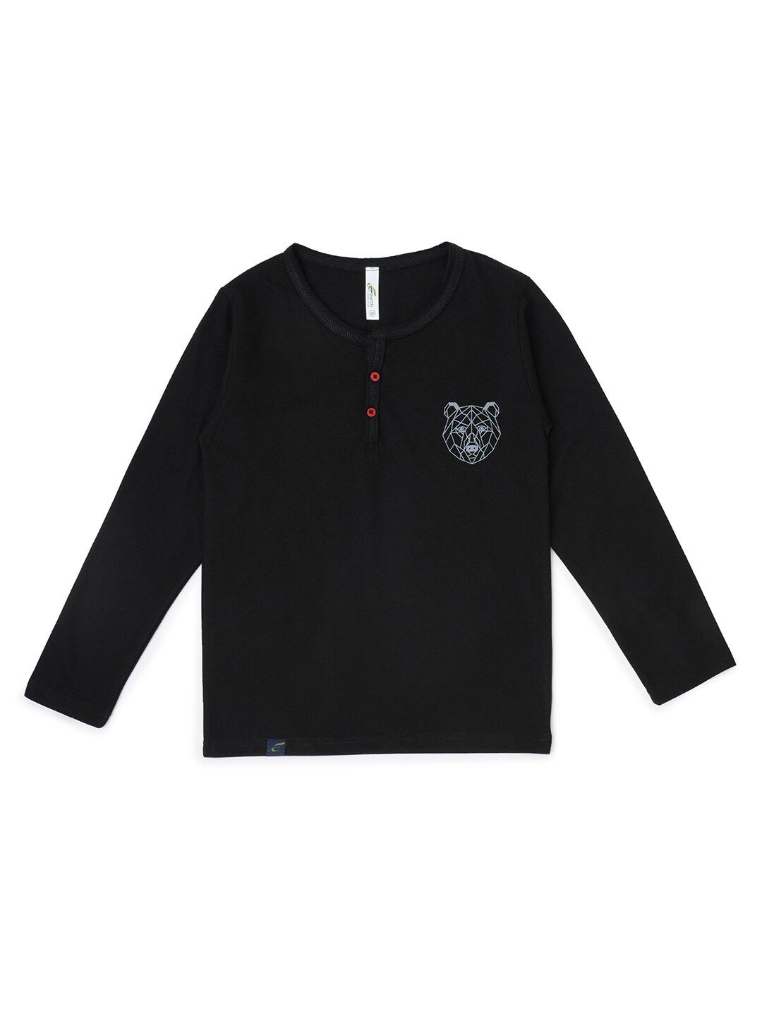 earth conscious Boys Graphic Printed Henley Neck Cotton T-shirt-picture-29