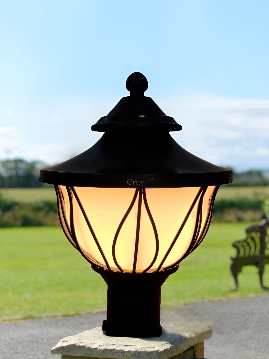 Cruv Black & White Metal Lotus Shape Outdoor Lamps-picture-28