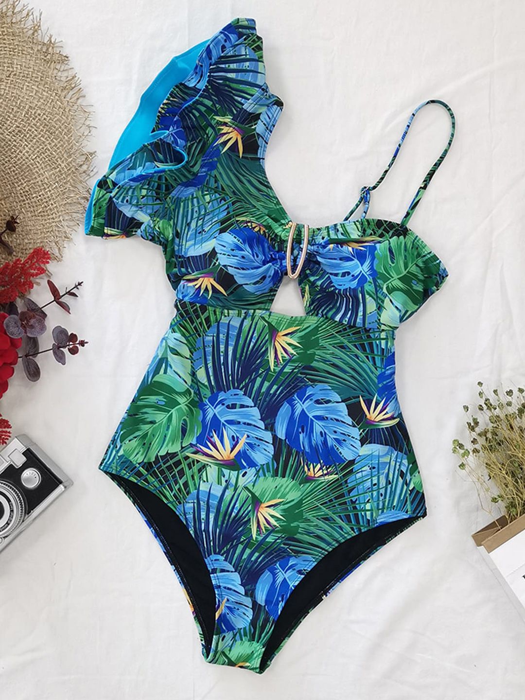 LULU & SKY Printed Ruffled Bodysuit-picture-40