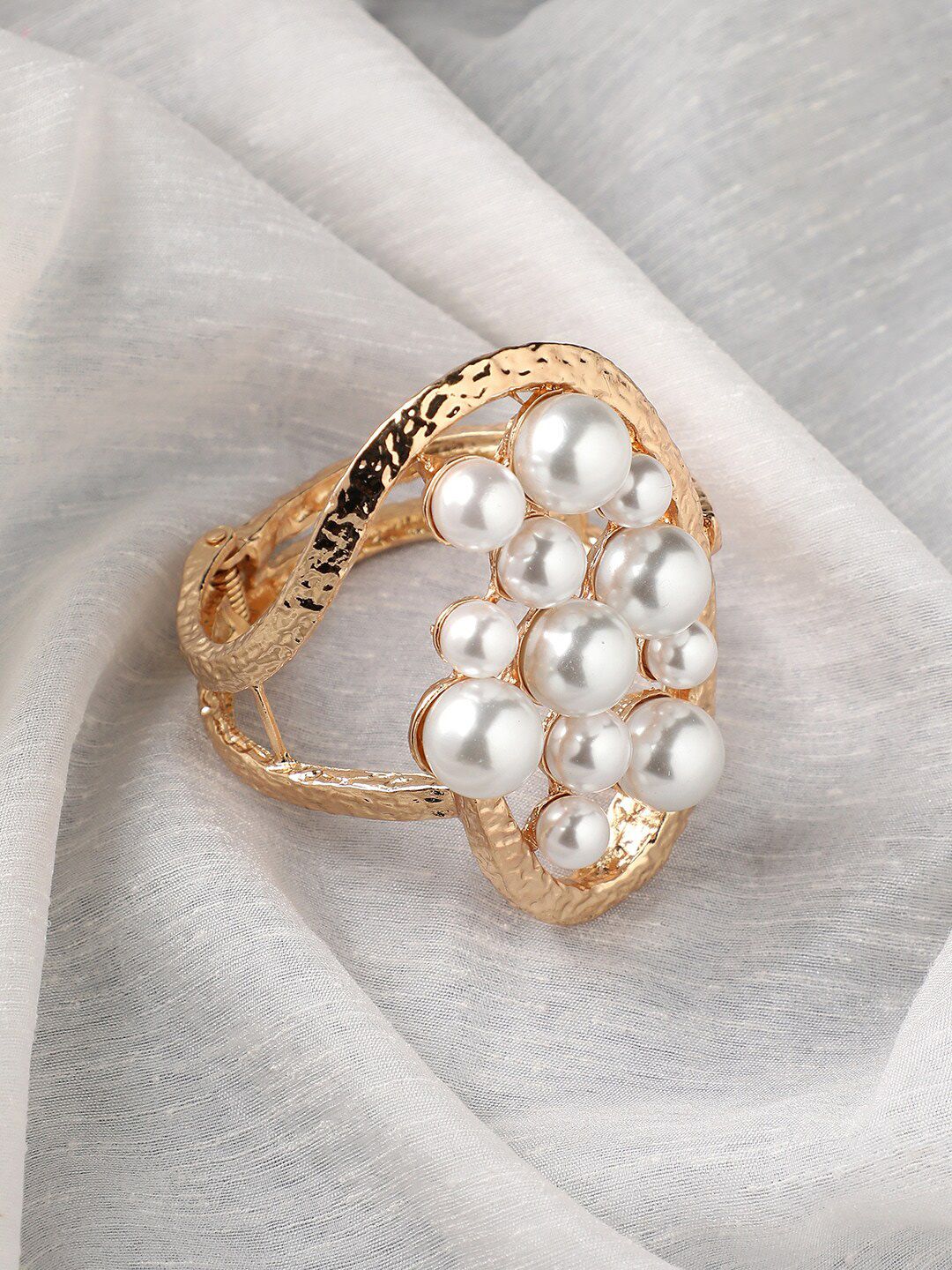 SOHI Pearls Gold-Plated Kada Bracelet-picture-3