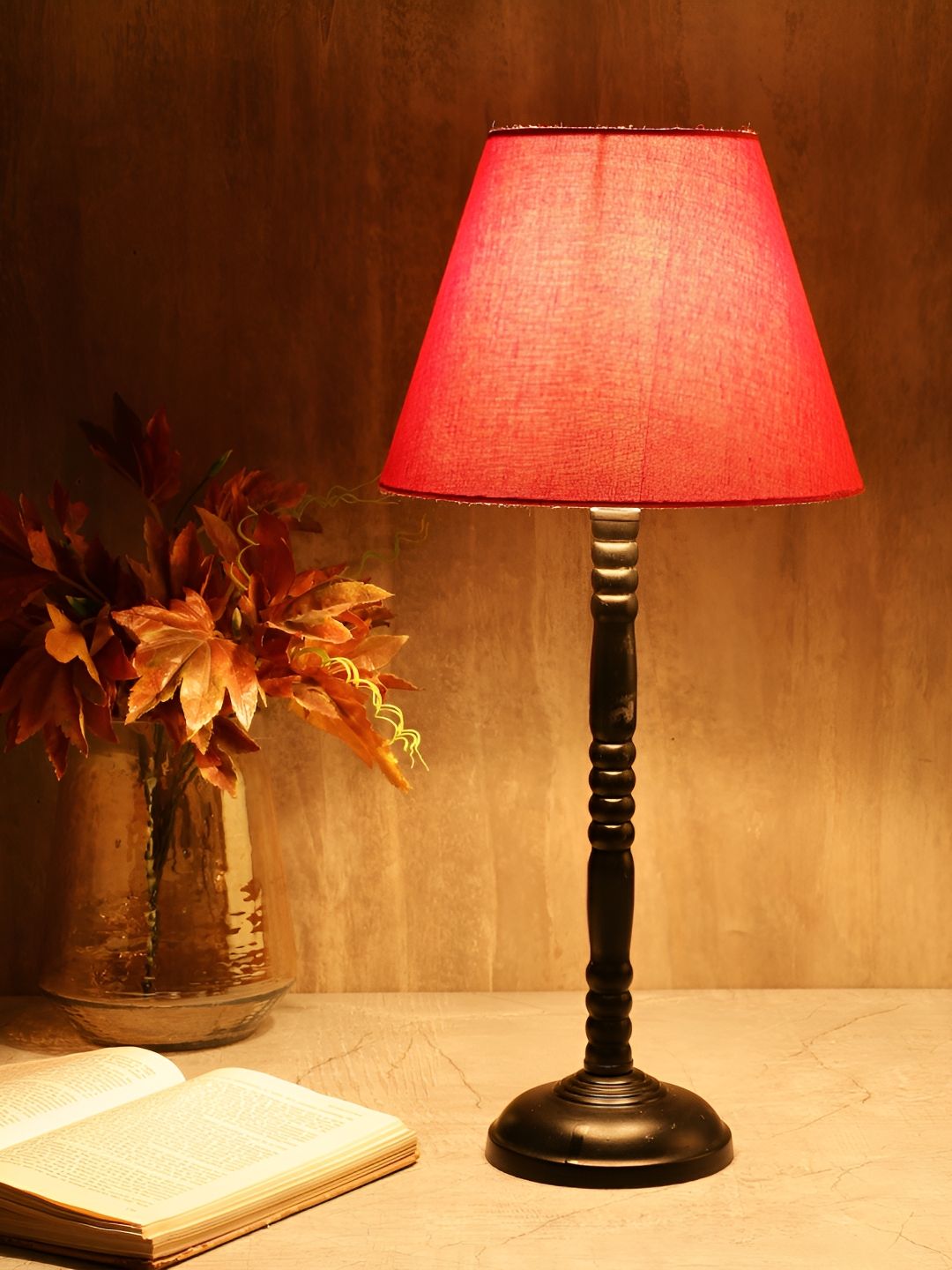 BTR CRAFTS Red & Black 2 Pieces Frustum Shaped Metal Table Lamp & Adjustable Cord-image-12