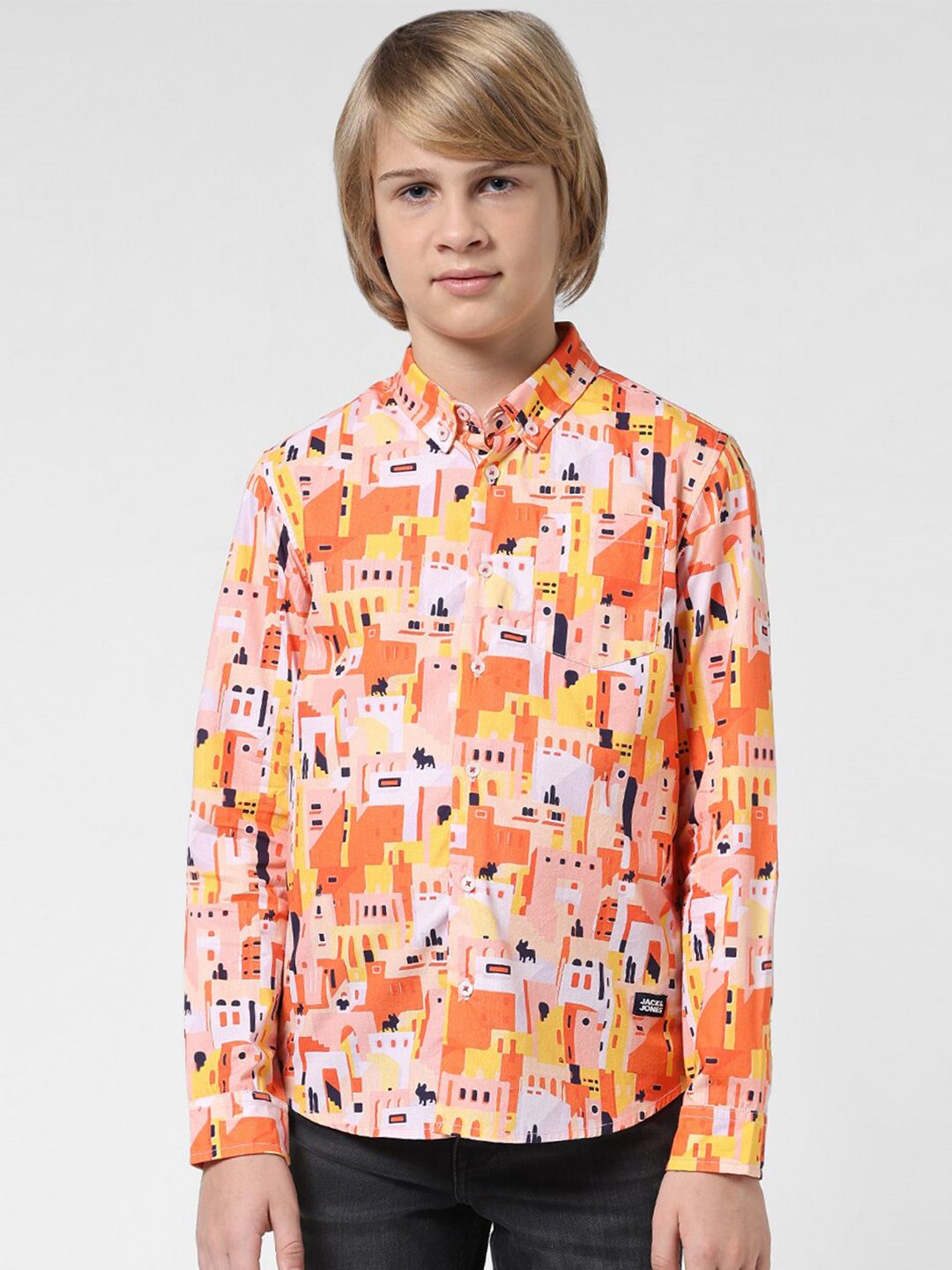 Jack & Jones Junior Boys Conversational Printed Pure Cotton Casual Shirt-picture-47