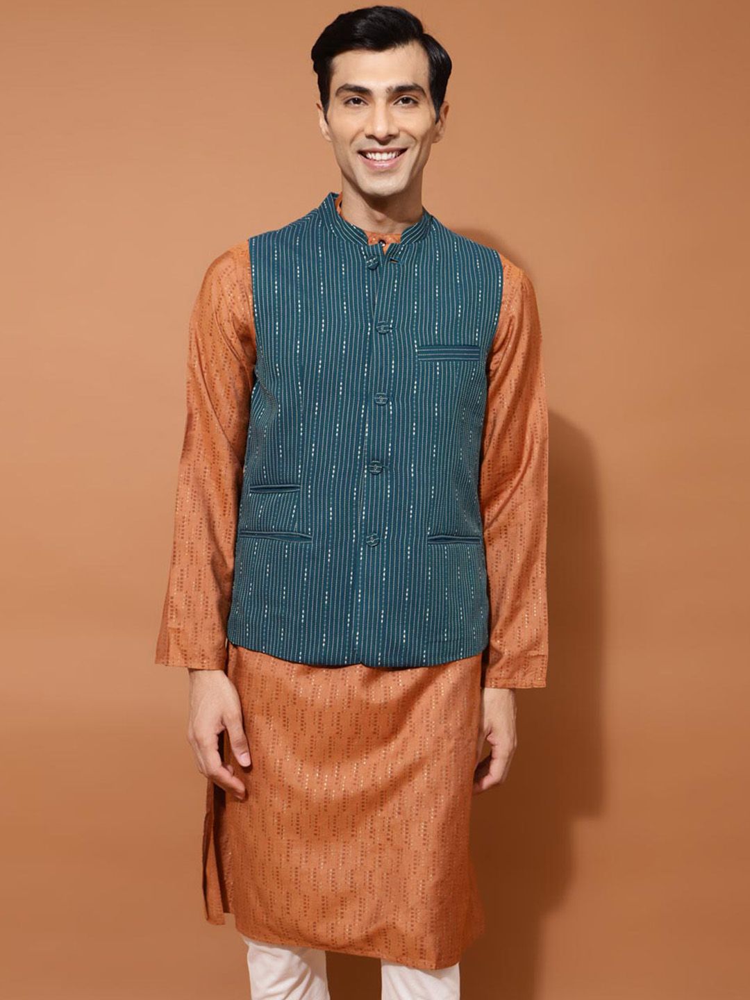 Fabindia FabBasic Embellished Woven Nehru Jacket-picture-55