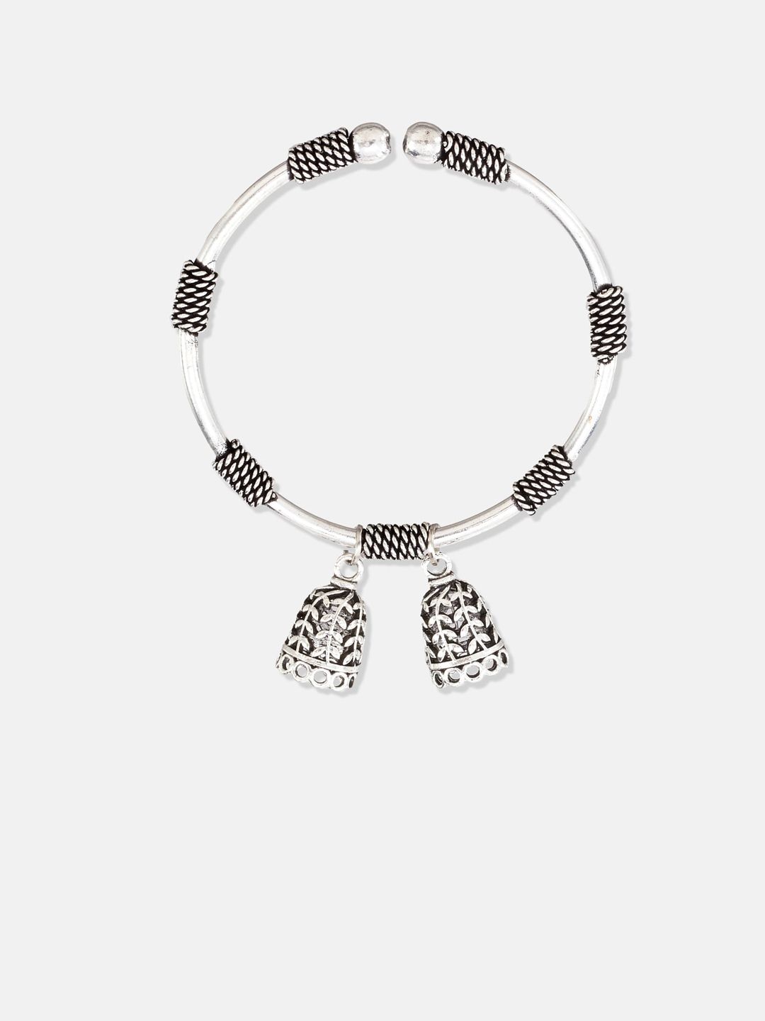 ATIBELLE Set of 3 Silver Plated & Gunghroo Studded Jewellery Set
