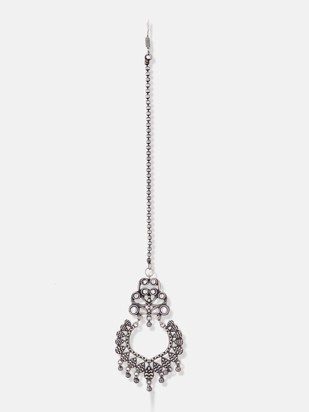 ATIBELLE Set of 3 Silver Plated & Gunghroo Studded Jewellery Set