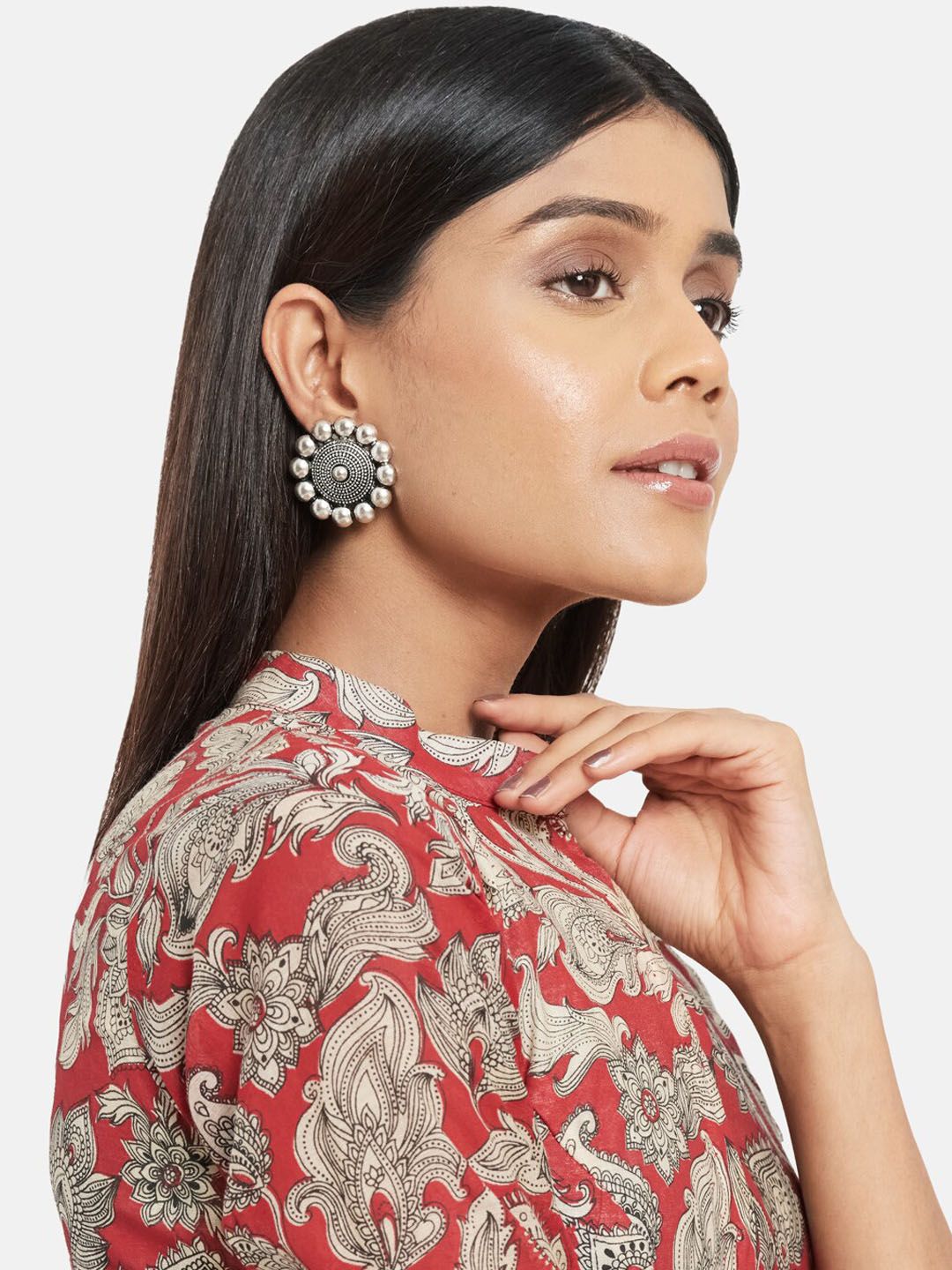 ATIBELLE Set of 3 Silver-Plated Floral Shaped Jewellery Set