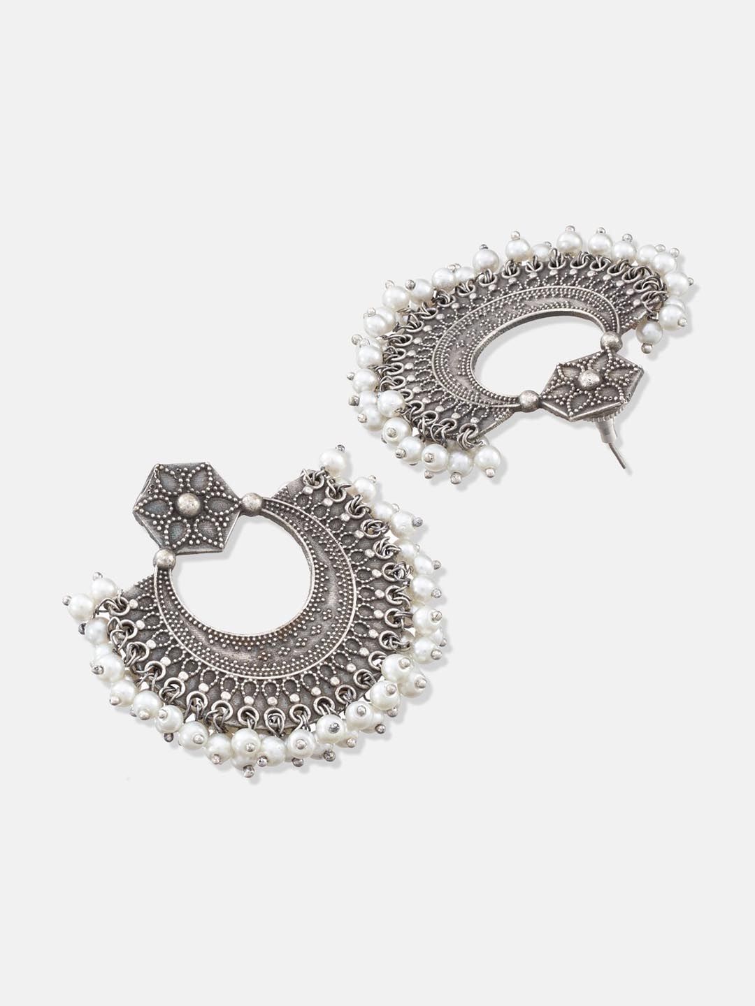 ATIBELLE Set of 3 German Silver Plated & Floral Shaped Jewellery Set