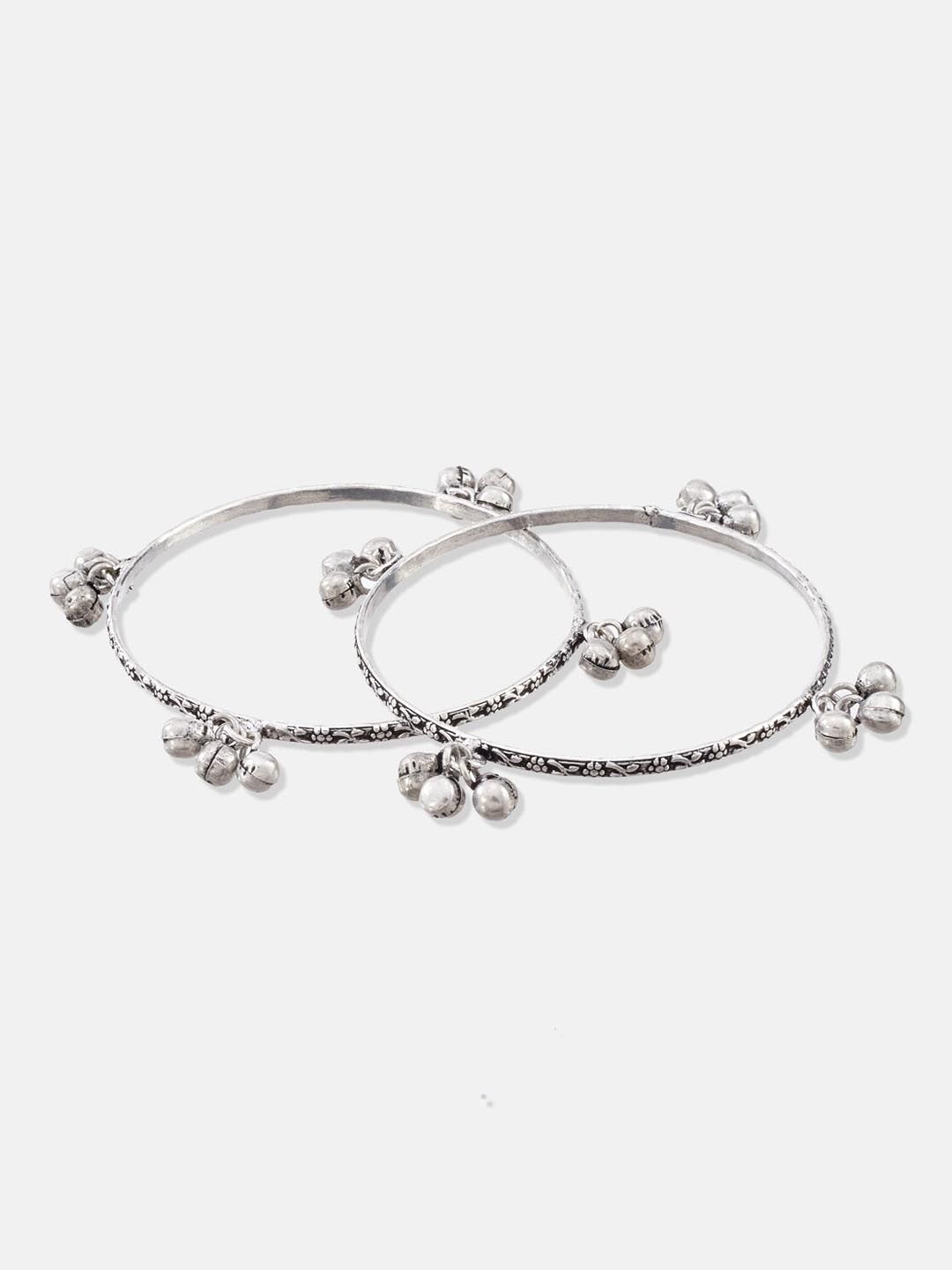 ATIBELLE Set of 3 German Silver Plated & Floral Shaped Jewellery Set