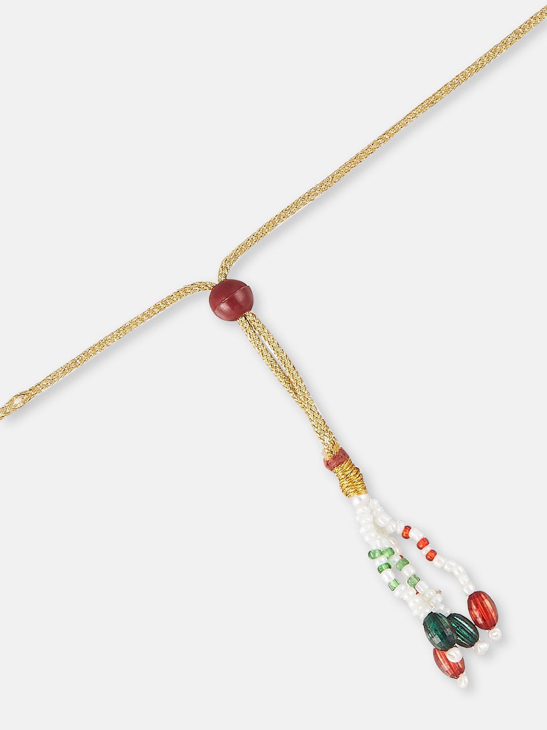 ATIBELLE Gold-plated Kundan-Studded & Beaded  Necklace and Jhumkas