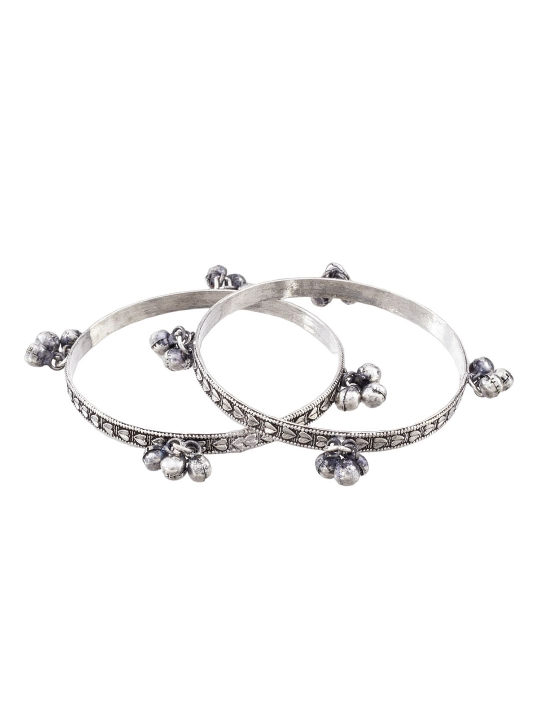 ATIBELLE Set of 2 German Silver Plated & Peacock Shaped Jewellery Set