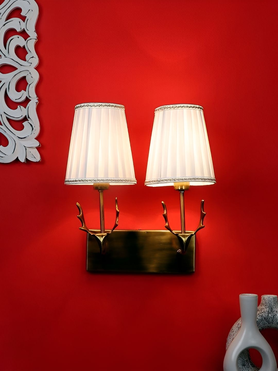 ELIANTE Gold-Toned & White Iron Frustum Wall Lamps-image-21