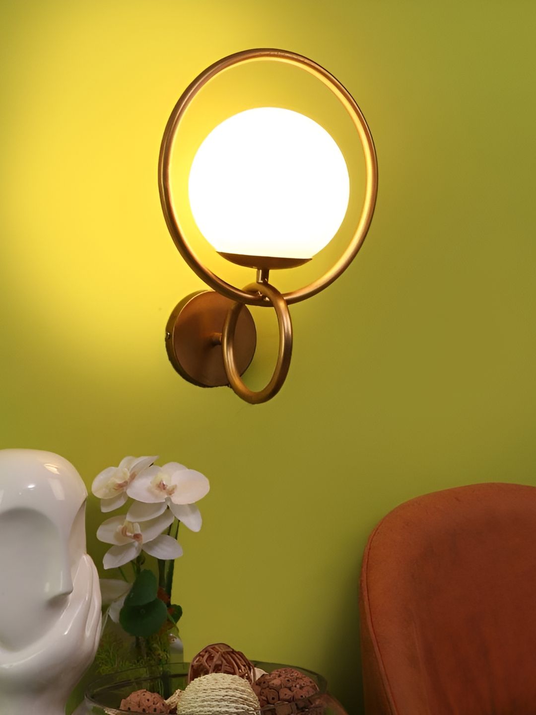 ELIANTE Gold-Toned Iron Contemporary Spherical Shaped Wall Lamp-image-37