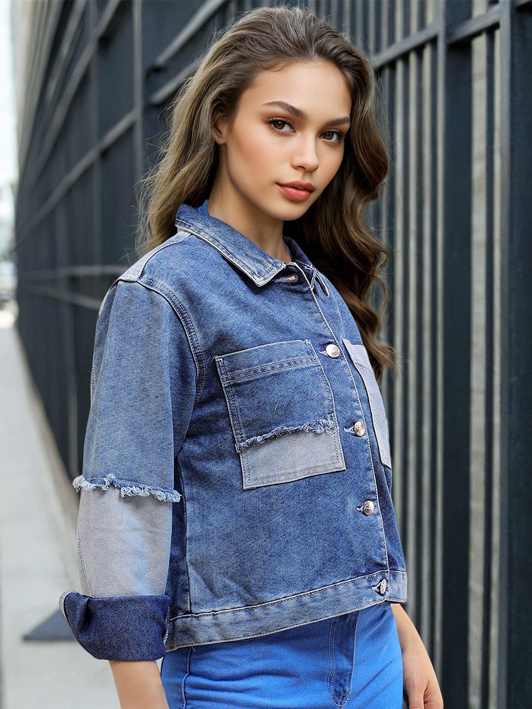 Freehand by The Indian Garage Co Washed Lightweight Denim Jacket
