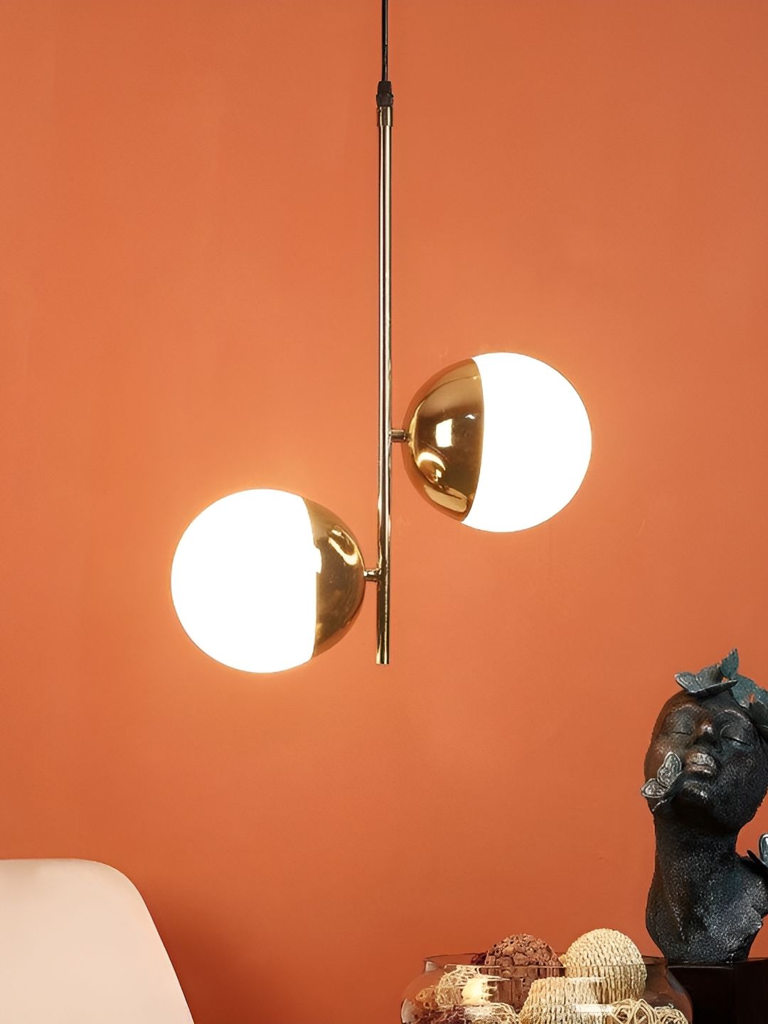 ELIANTE Gold Toned Iron Spherical Ceiling Lamp-image-17