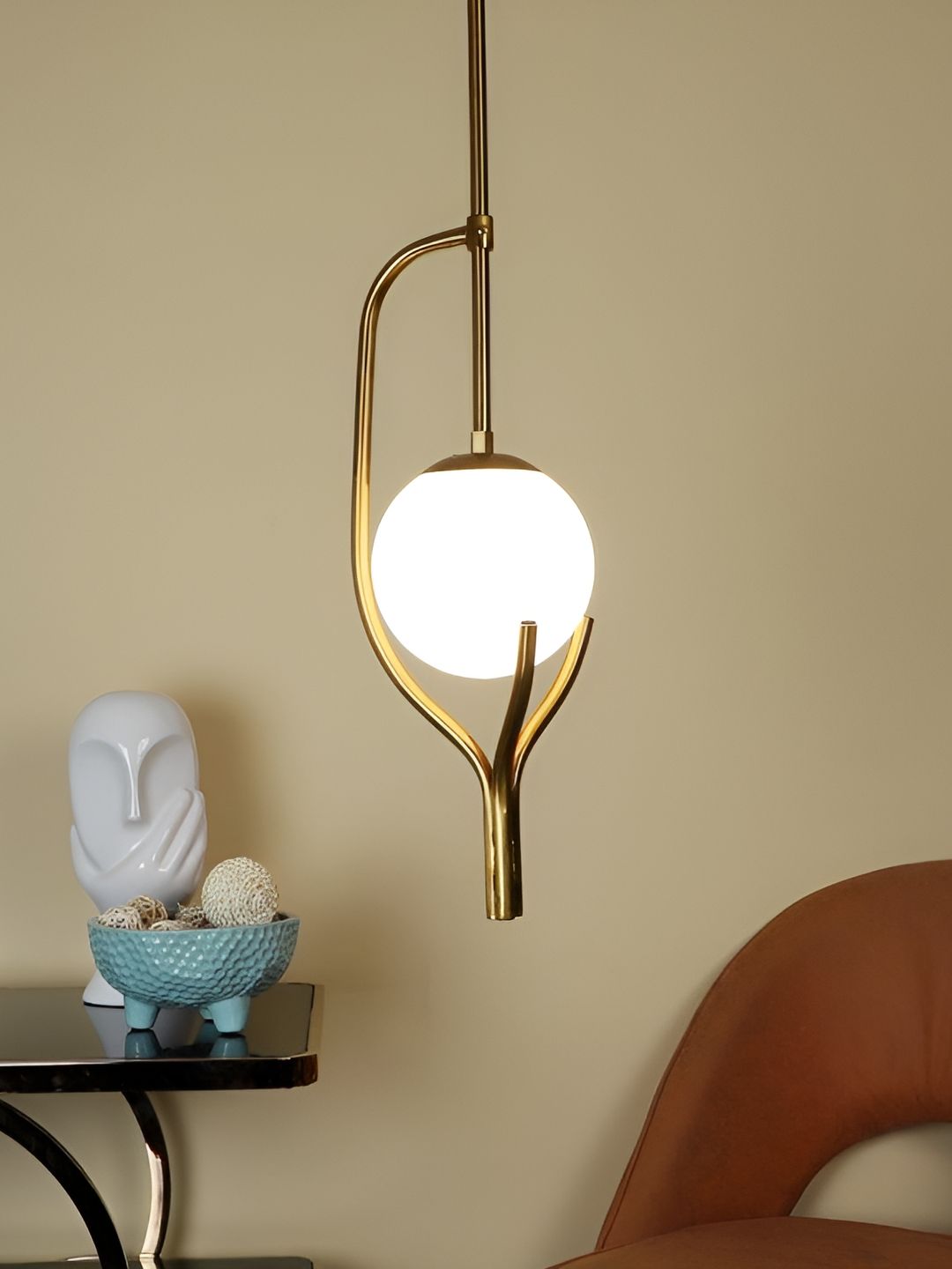 ELIANTE Gold Toned White Iron Contemporary Hanging Ceiling Lamp-picture-32